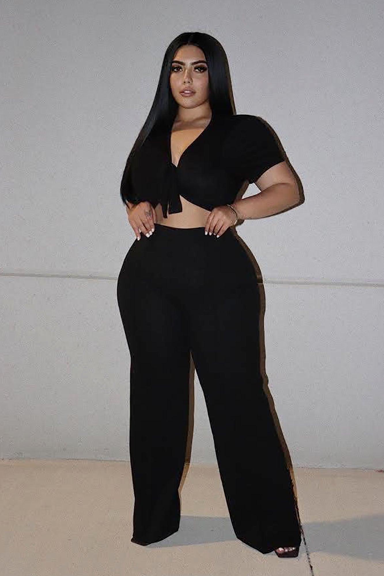 Victoria High Waisted Dress Pants - Black Product Image