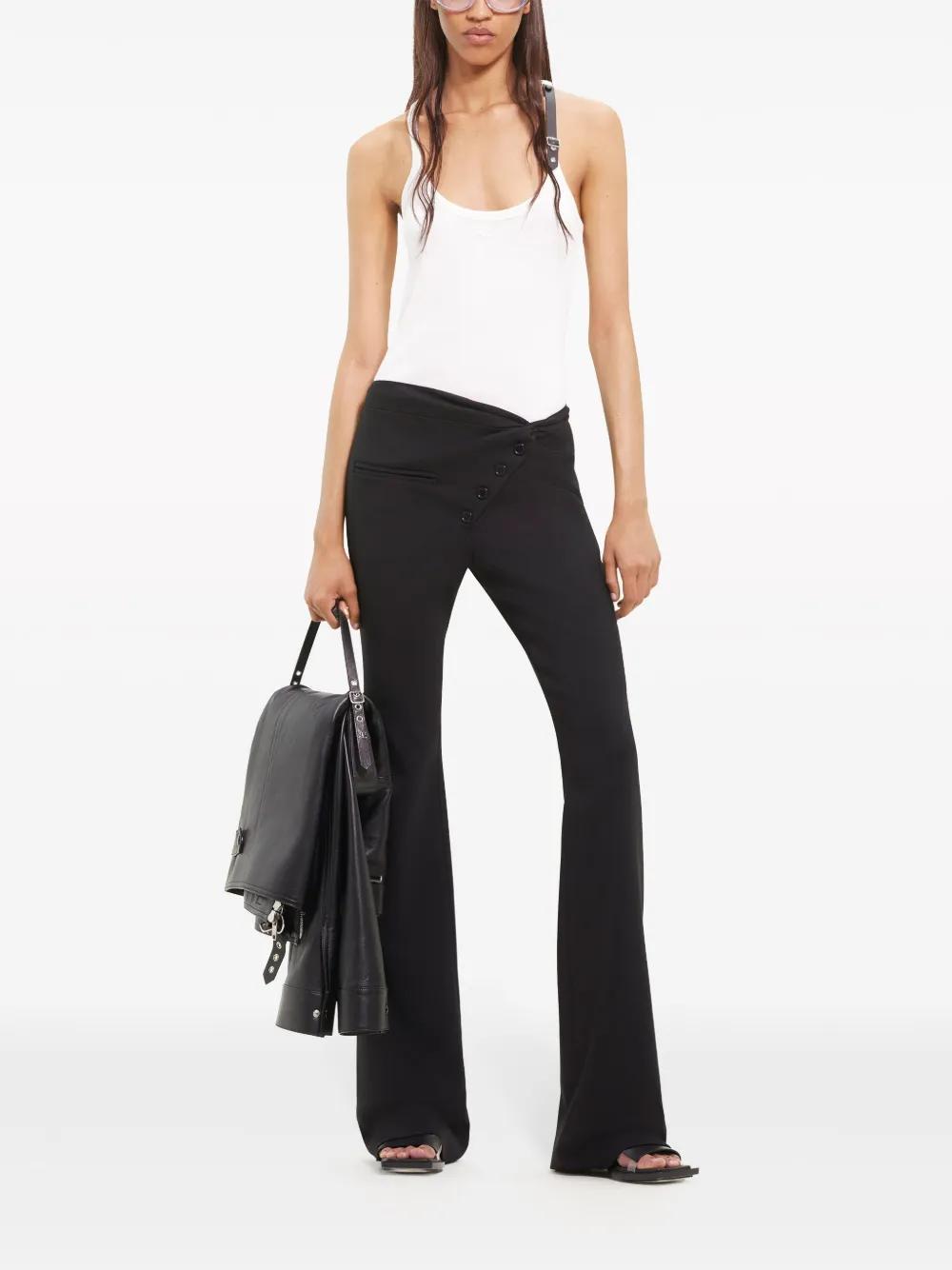 COURRÈGES Twist Tailored Wool Pants In Black Product Image