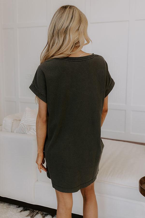 Cafe Meetup Vintage Wash T-Shirt Dress in Black Product Image