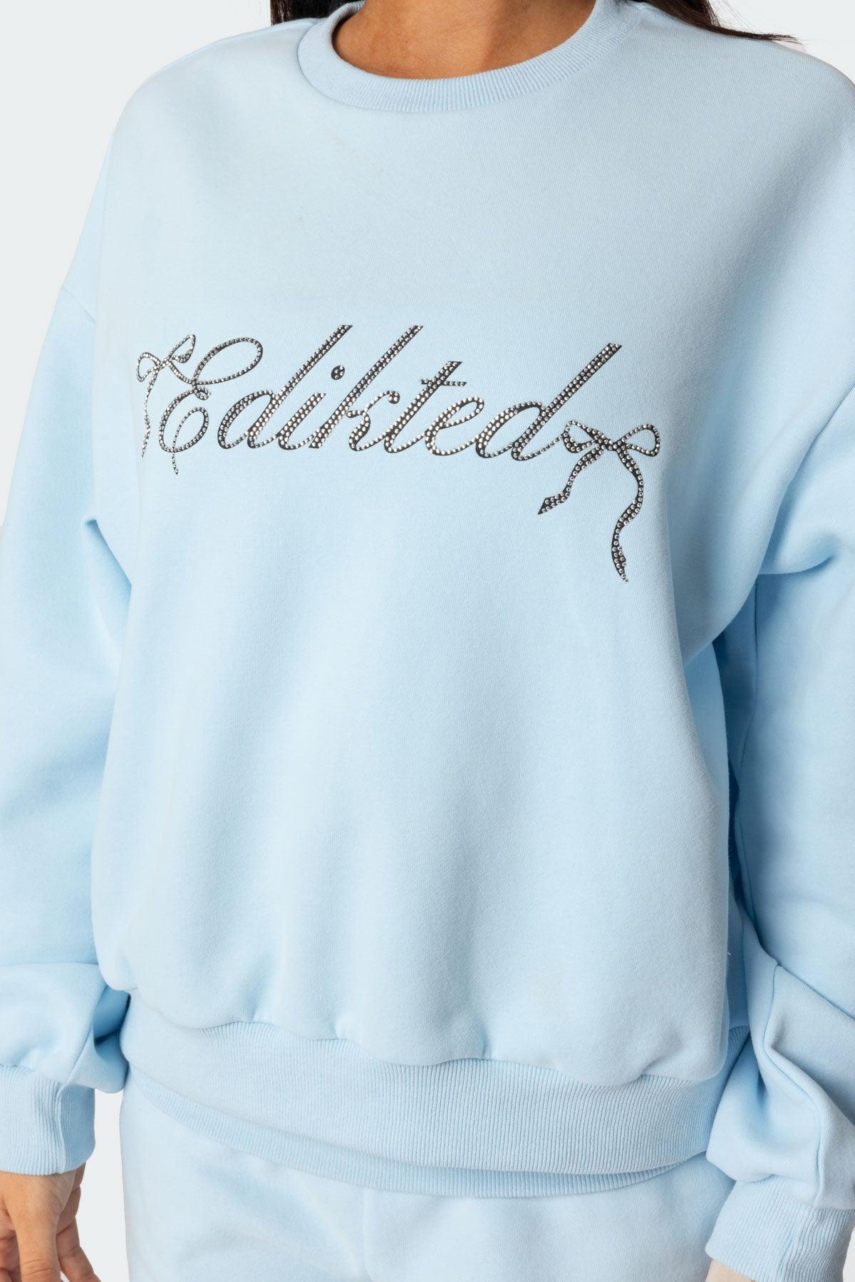 Super Edikted Rhinestone Oversized Sweatshirt Product Image