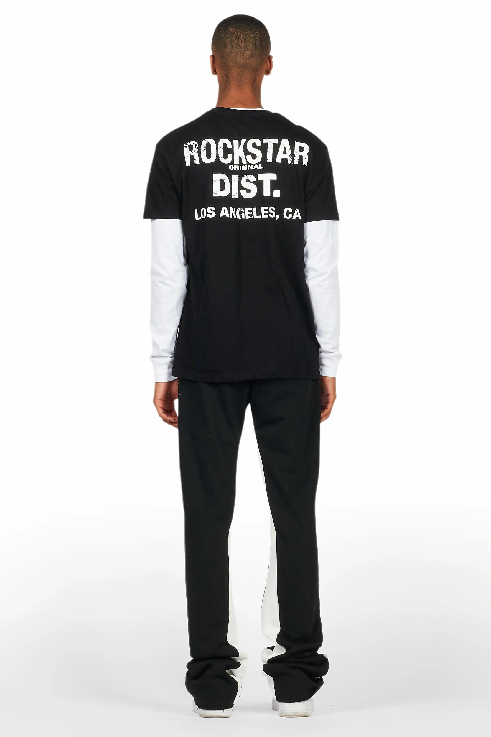 Allard Black/White Double Layer T-Shirt/Baggy Pant Set Male Product Image