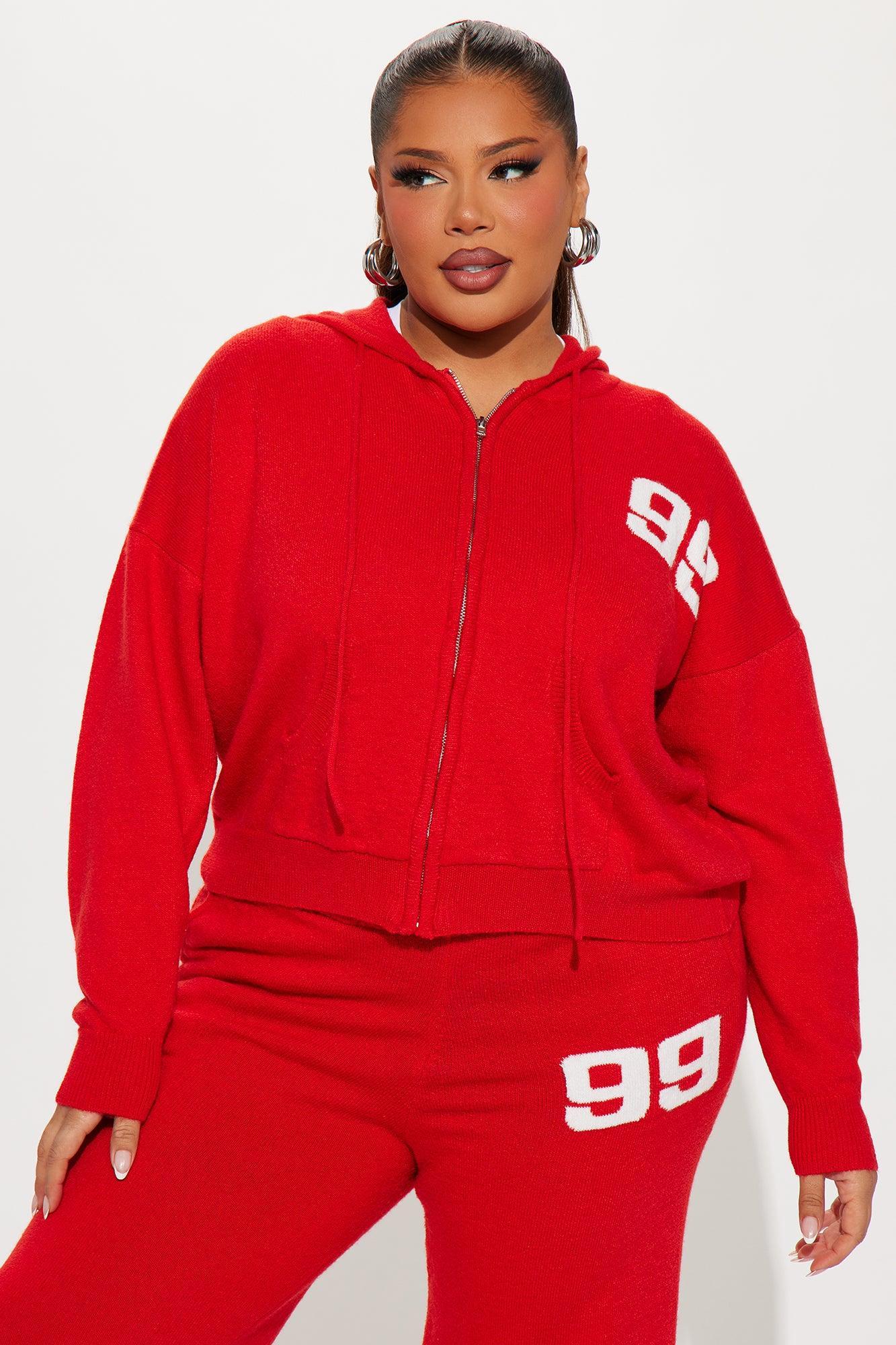 99 Problems Sweater Pant Set - Red Product Image
