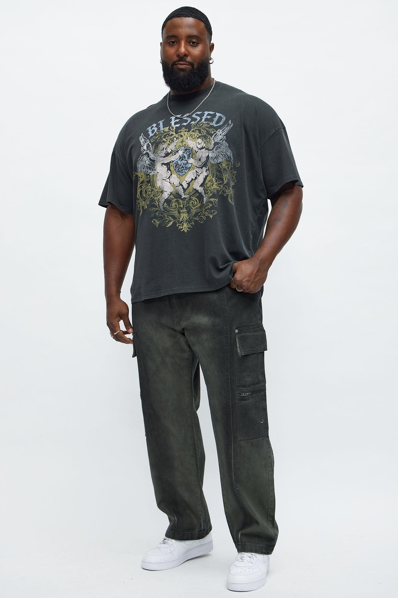 Beyond Blessed Oversized Short Sleeve Tee - Black Wash Product Image