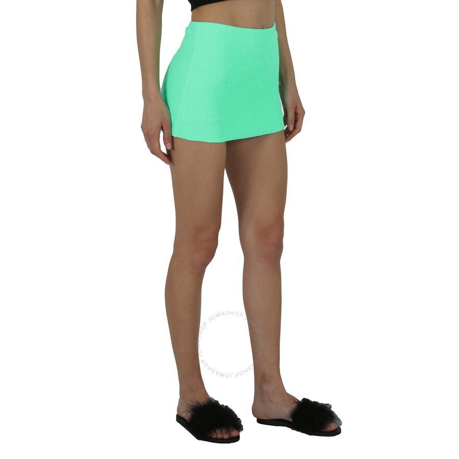 ALEXANDER WANG T T By Alexander Wang Ladies Mint Julep All Over Logo Mini Skirt In Green Product Image