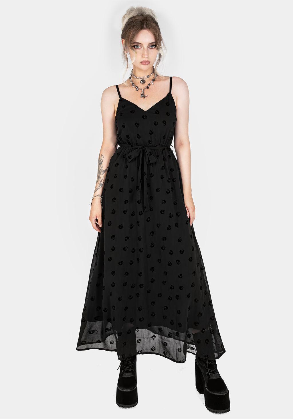 Bones Flocked Chiffon Maxi Cami Dress Product Image