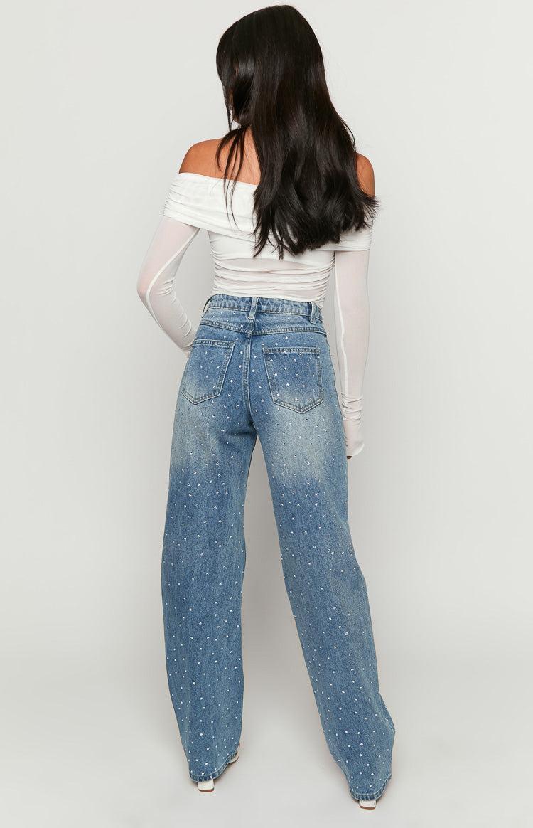 Sparks Mid Wash Denim Straight Leg Jeans Girls Product Image