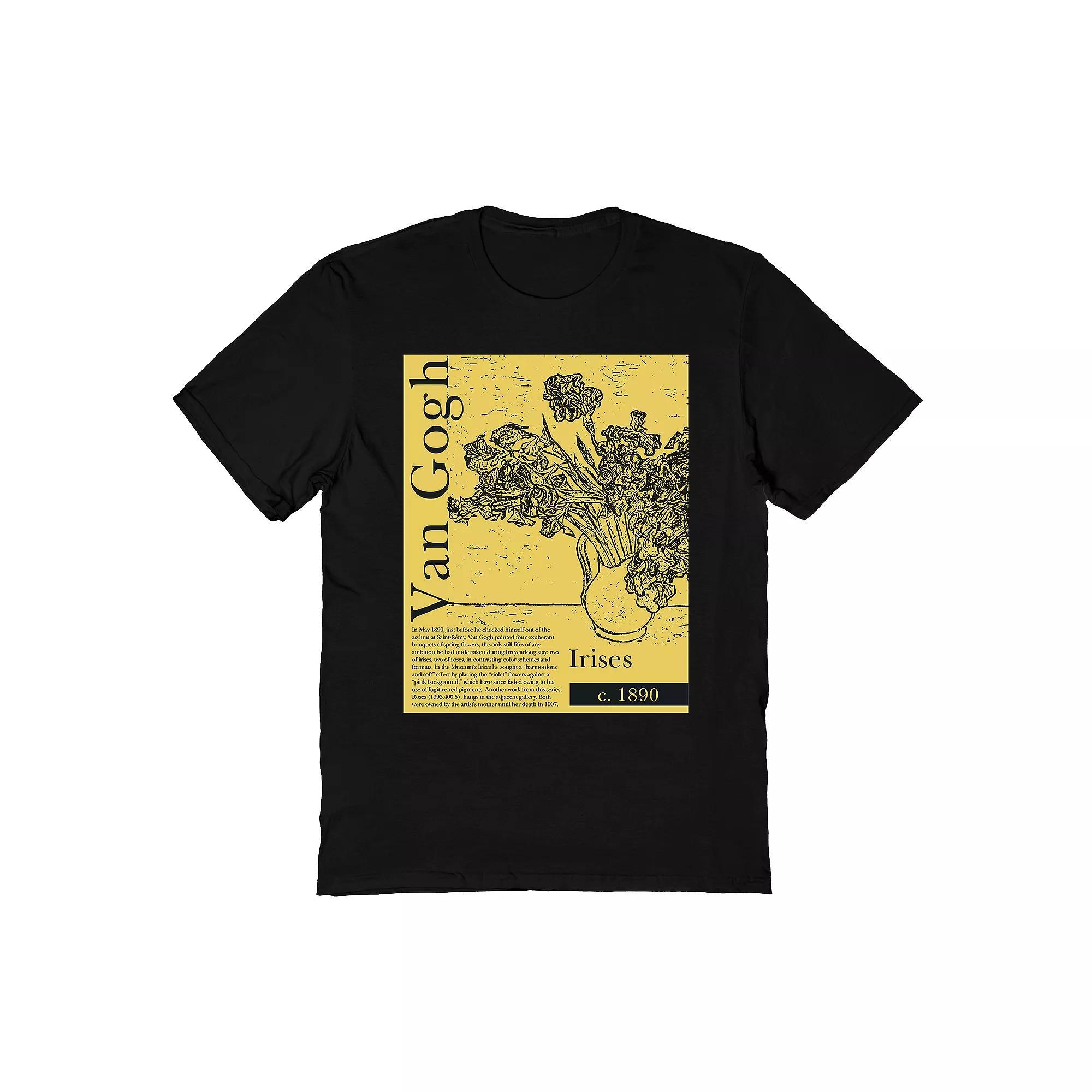 Men's Van Gogh Irises Tee, Size: Large, Black Product Image