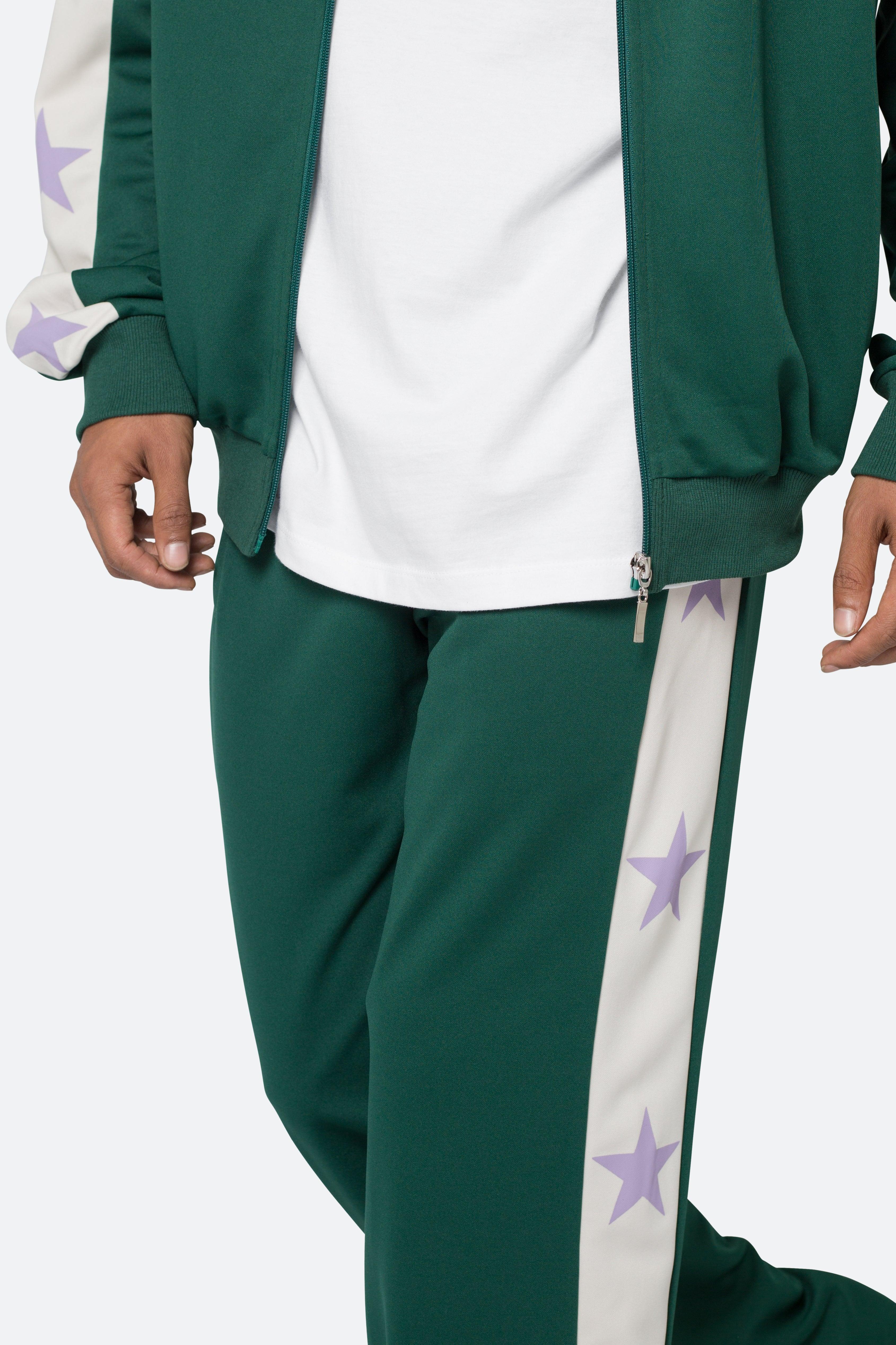 Star Stacked Track Pants - Green Product Image