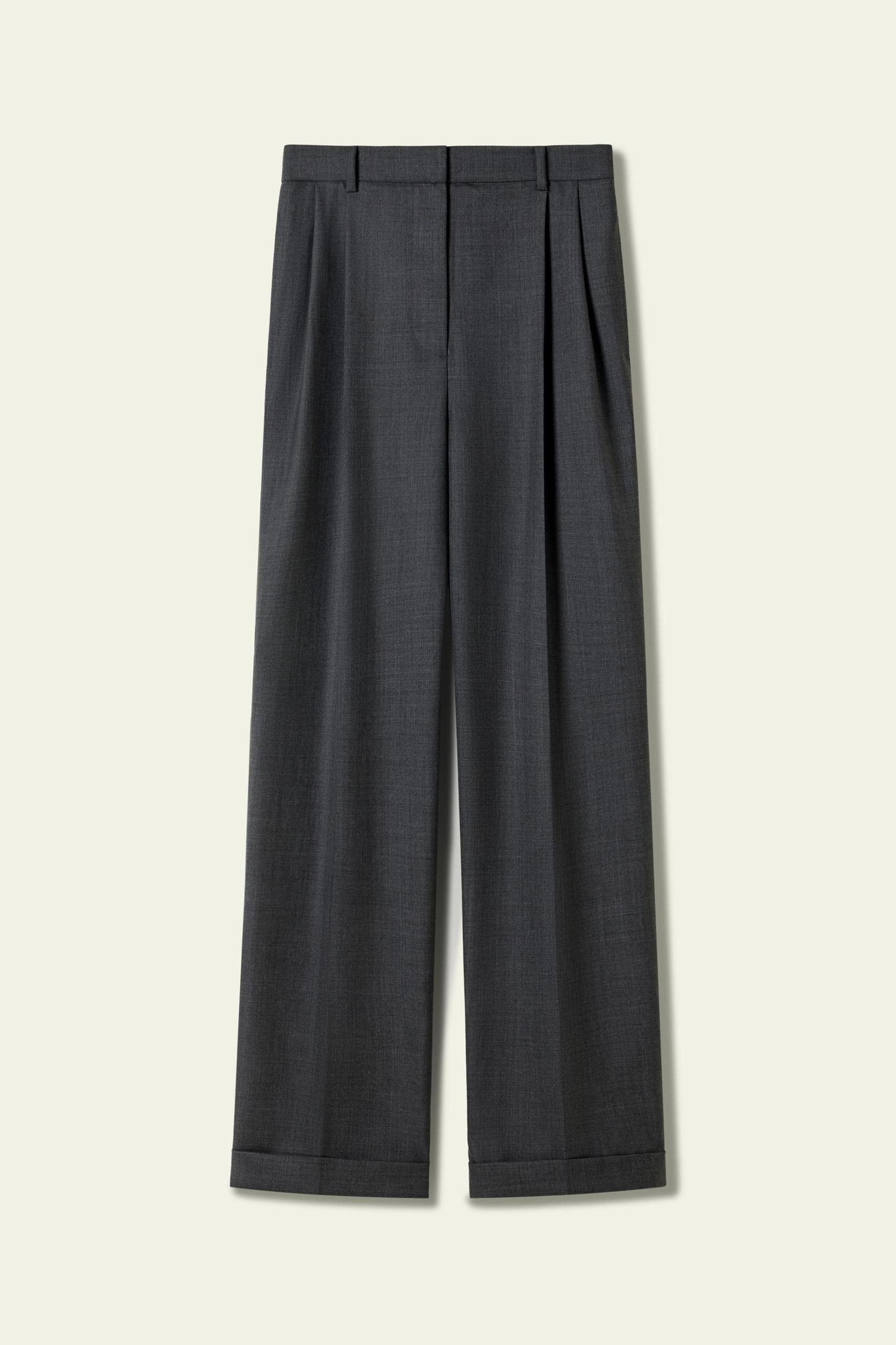 Wool-Silk Straight Leg Pants Product Image