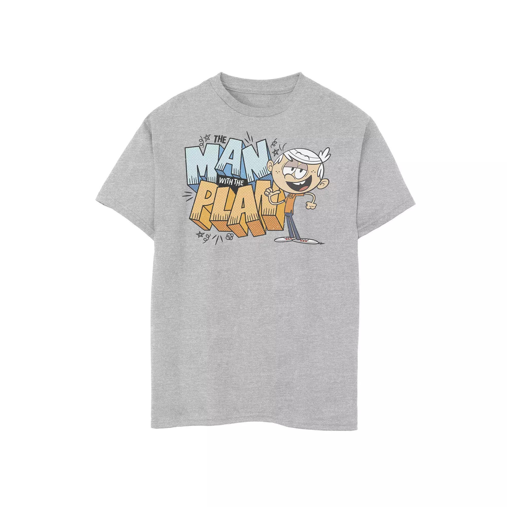 Boys 8-20 Nickelodeon The Loud House Lincoln Loud The Man With The Plan Graphic Tee, Boy's, Size: XL, Athletic Grey Product Image