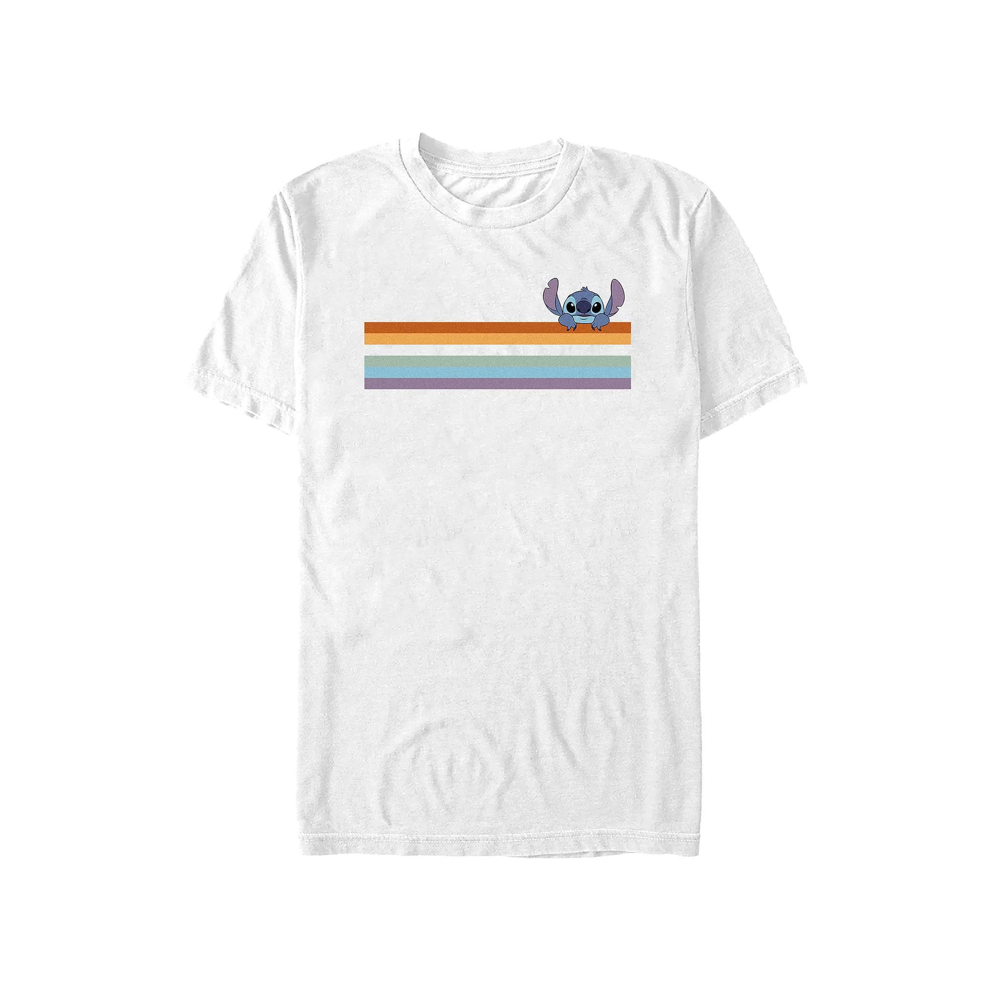 Disney's Lilo & Stitch Peeking Stitch Juniors' Boyfriend Graphic Tee, Women's, Size: XS, White Product Image