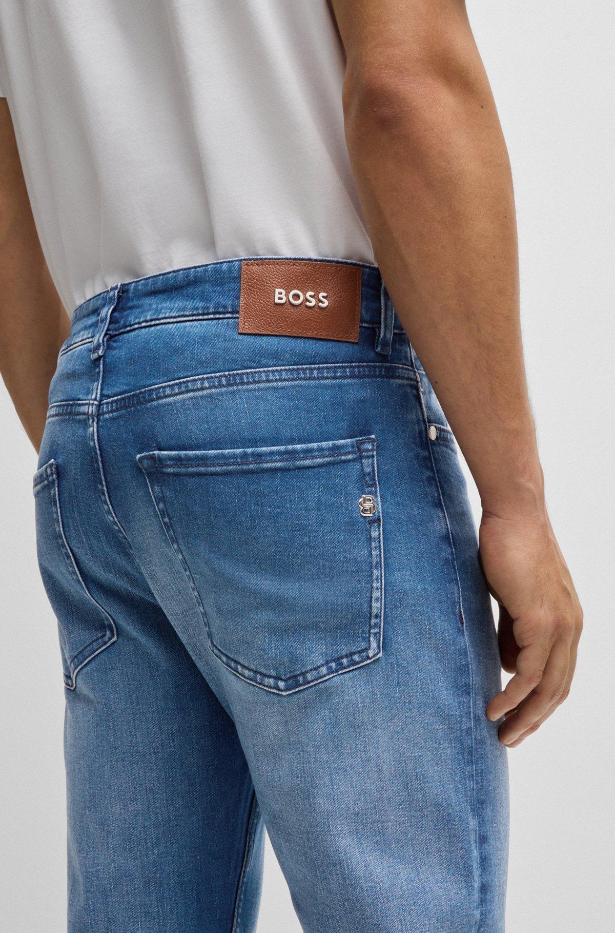 BOSS - Delaware slim-fit jeans in super-soft blue denim - Blue Product Image