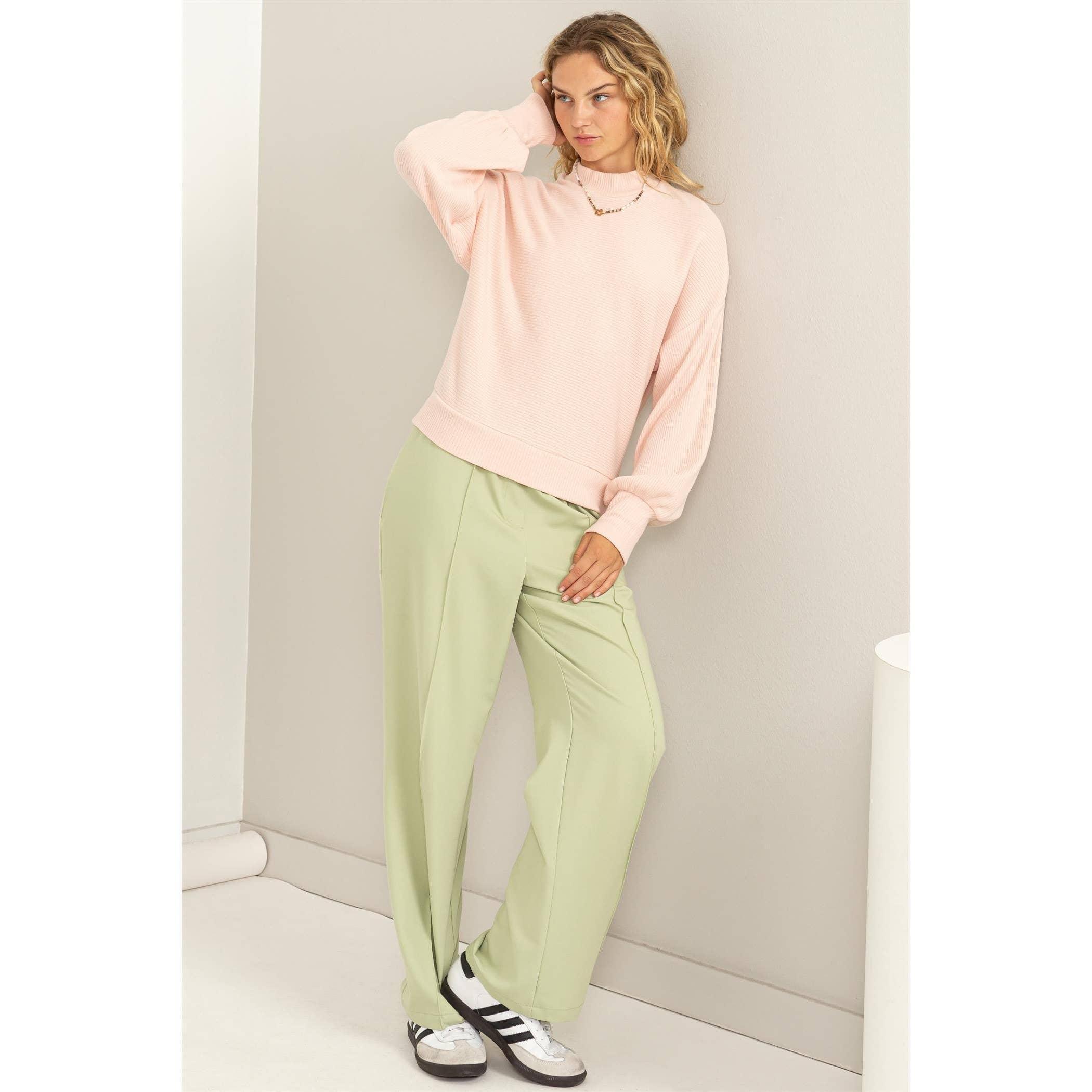 Dusty Pink Balloon Sleeve Top Product Image
