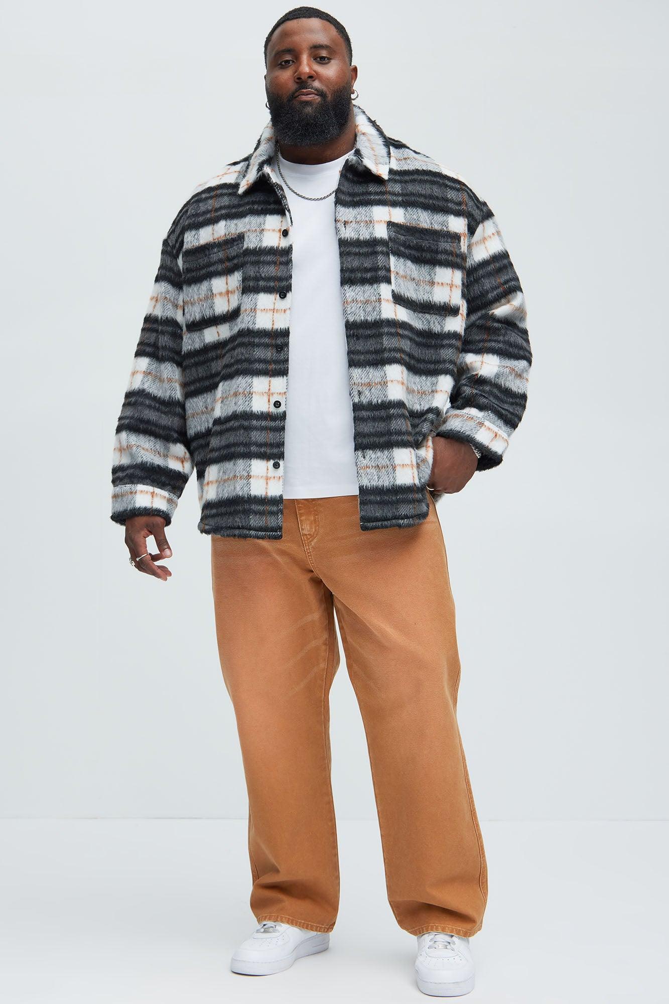 Move Up Plaid Shacket - Black/Grey Product Image