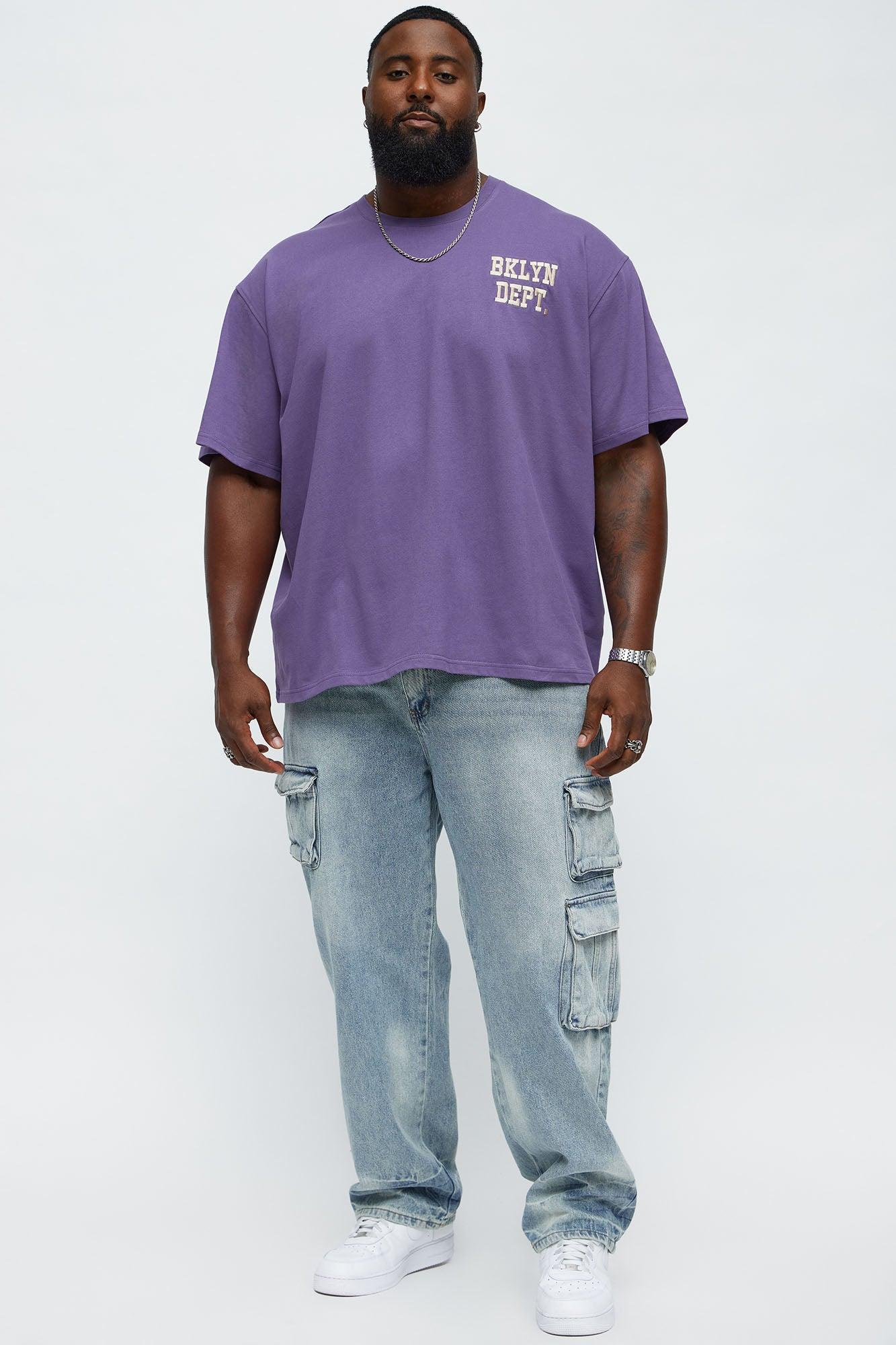 Short Sleeve Blessed Puff Print Tee - Purple Male Product Image