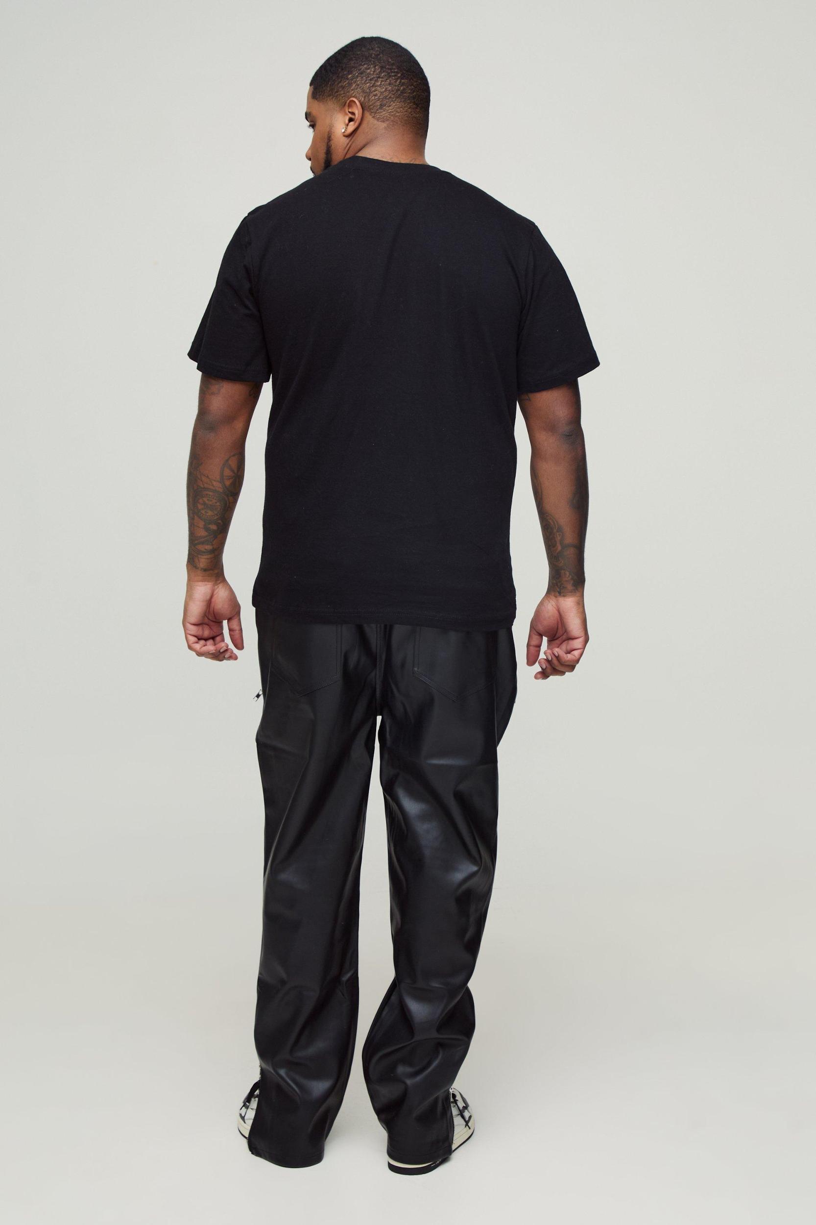 Plus Skinny Fit Zip Detail PU Pants | boohooMAN USA Product Image