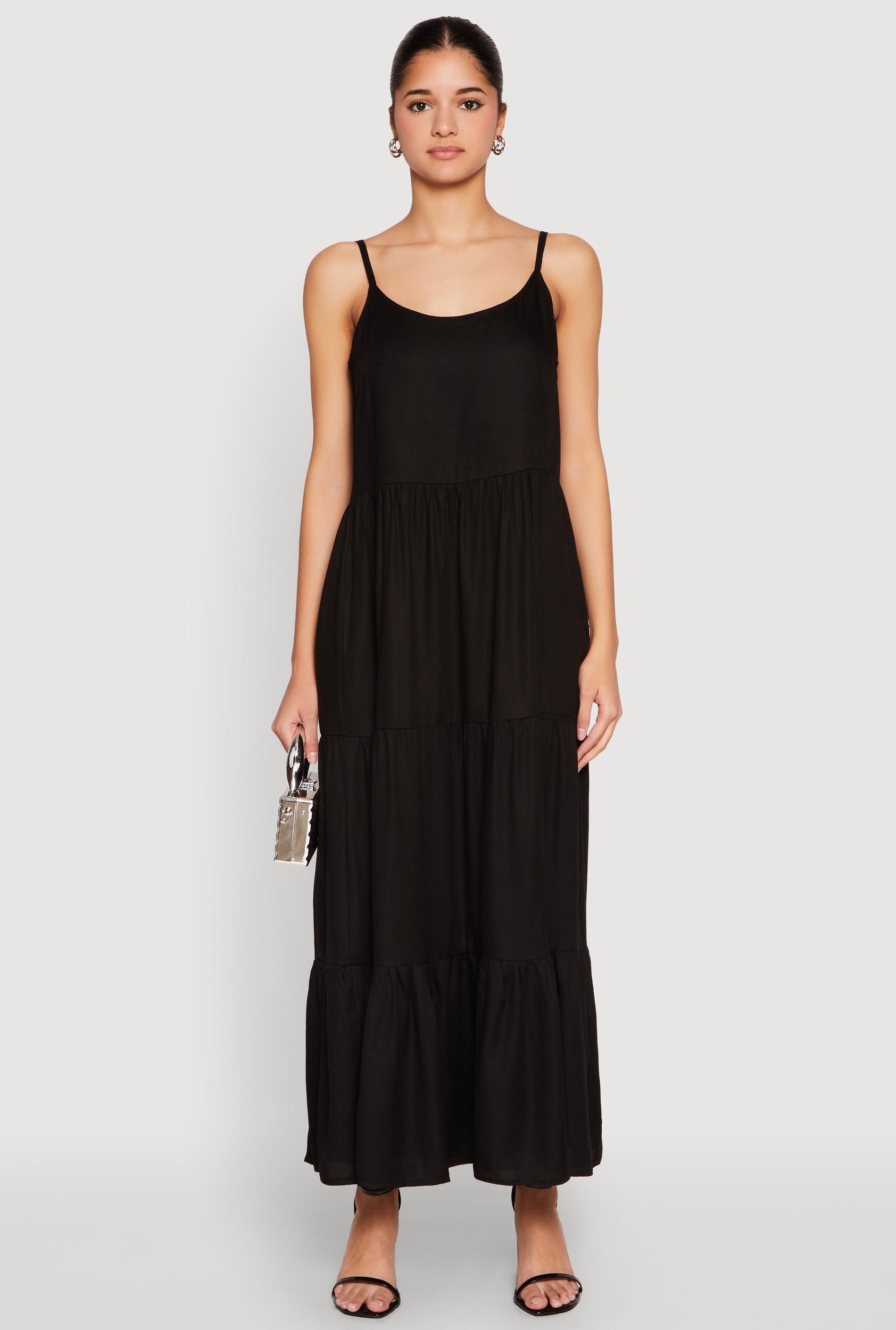 Womens Scoop Neck Tiered Maxi Dress Product Image