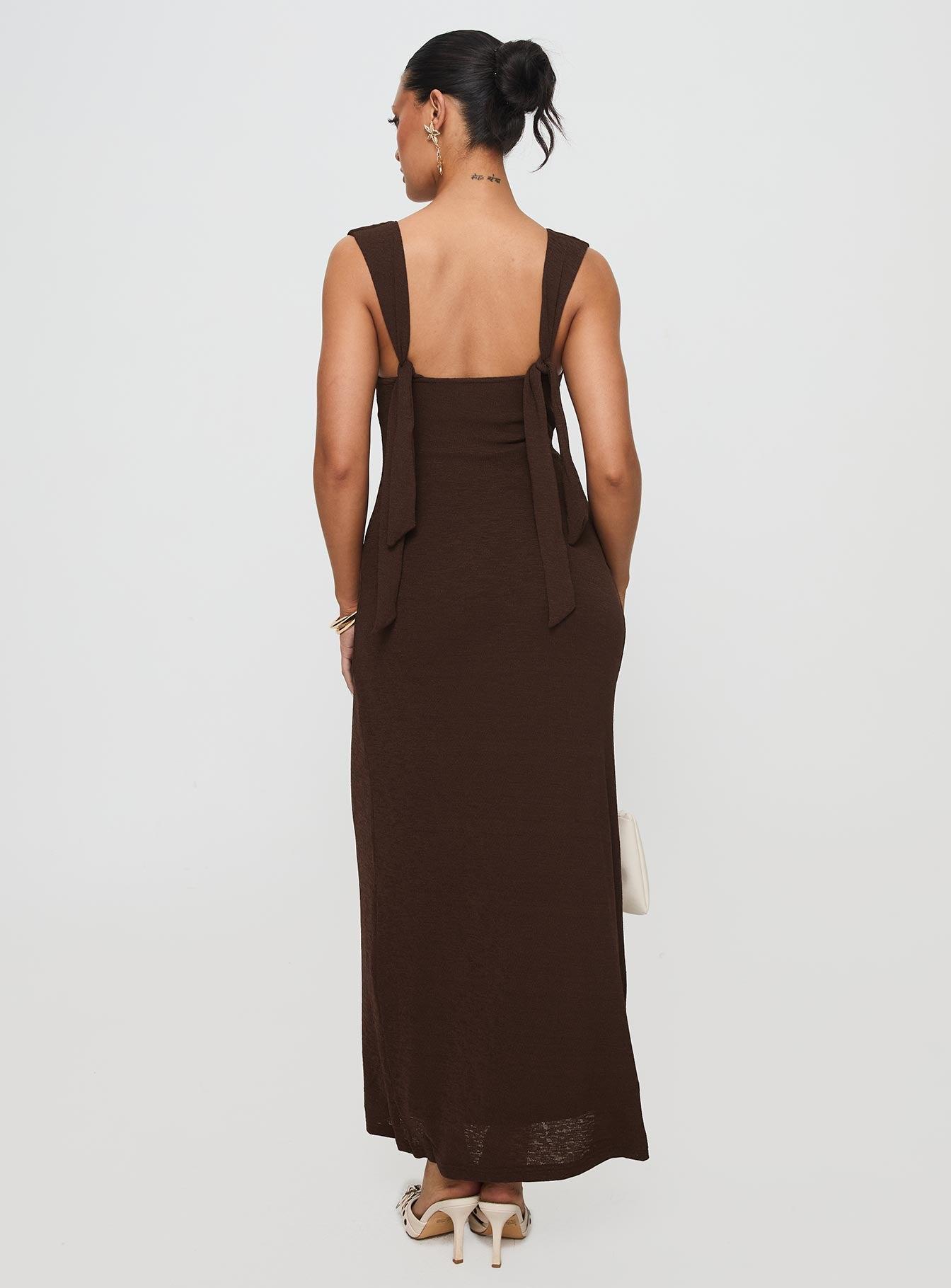 Steward Maxi Dress Chocolate Product Image