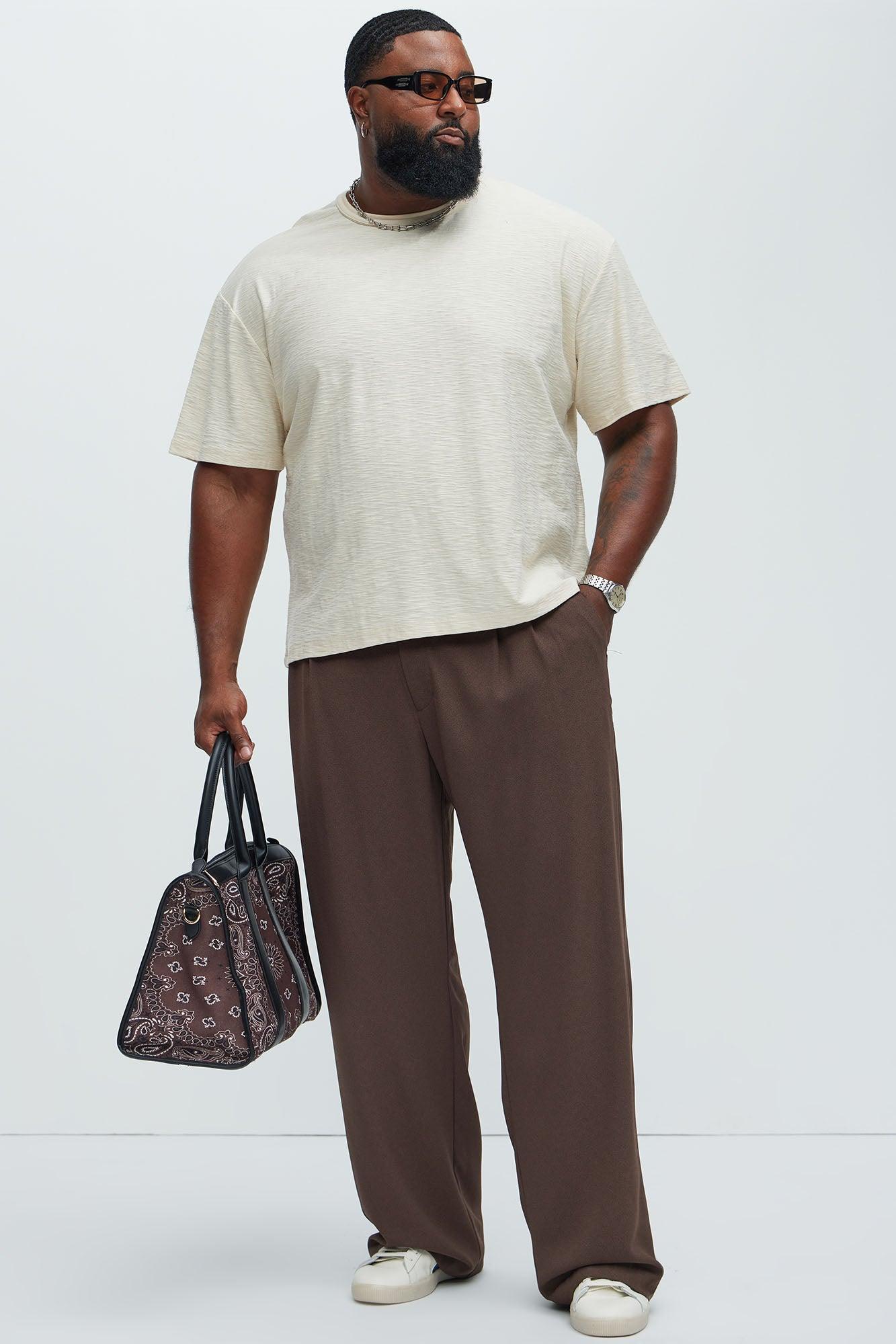 Asher Slub Texture Short Sleeve Tee - Oatmeal Product Image