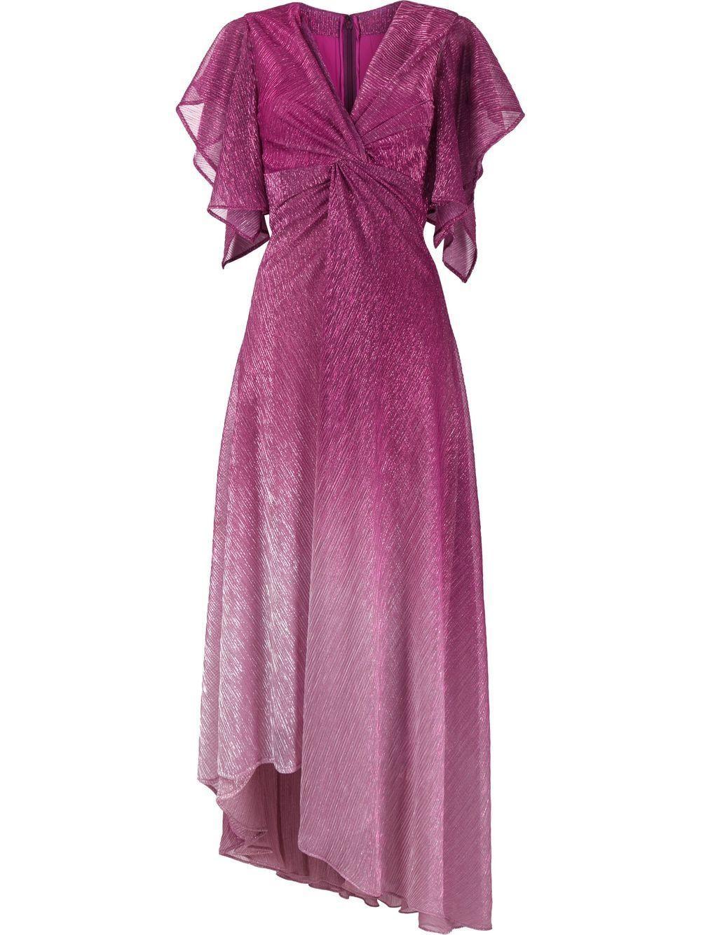 metallic-effect asymmetric midi dress Product Image
