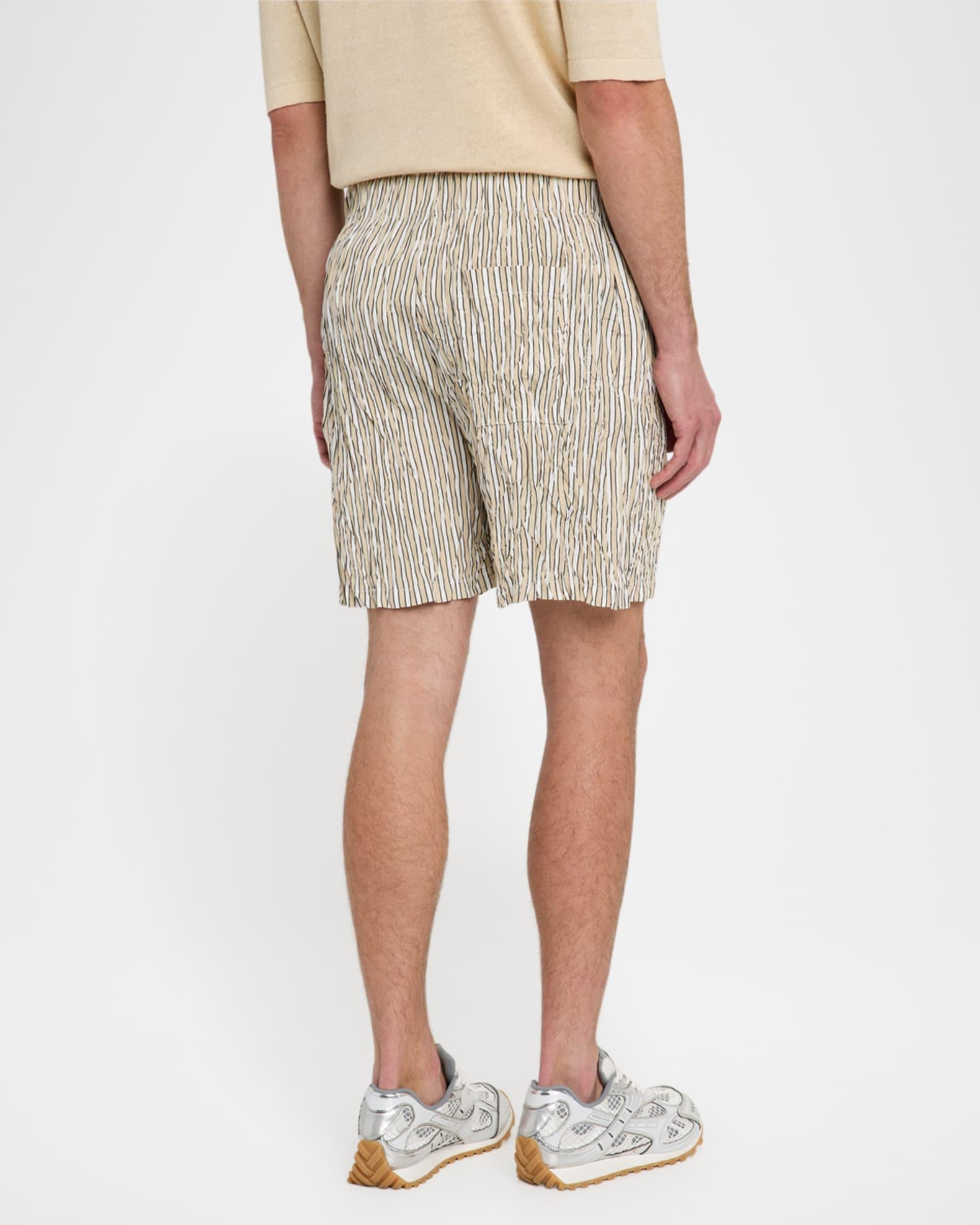 Men's Tricolor Striped Cotton Shorts Product Image