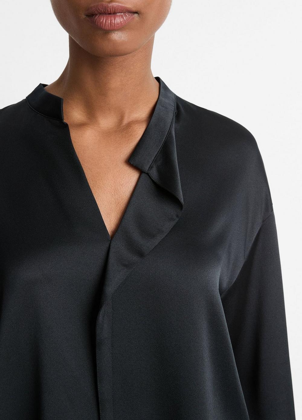 Womens Silk Draped Stand-Collar Blouse, Petal Amber, Size M Vince Product Image
