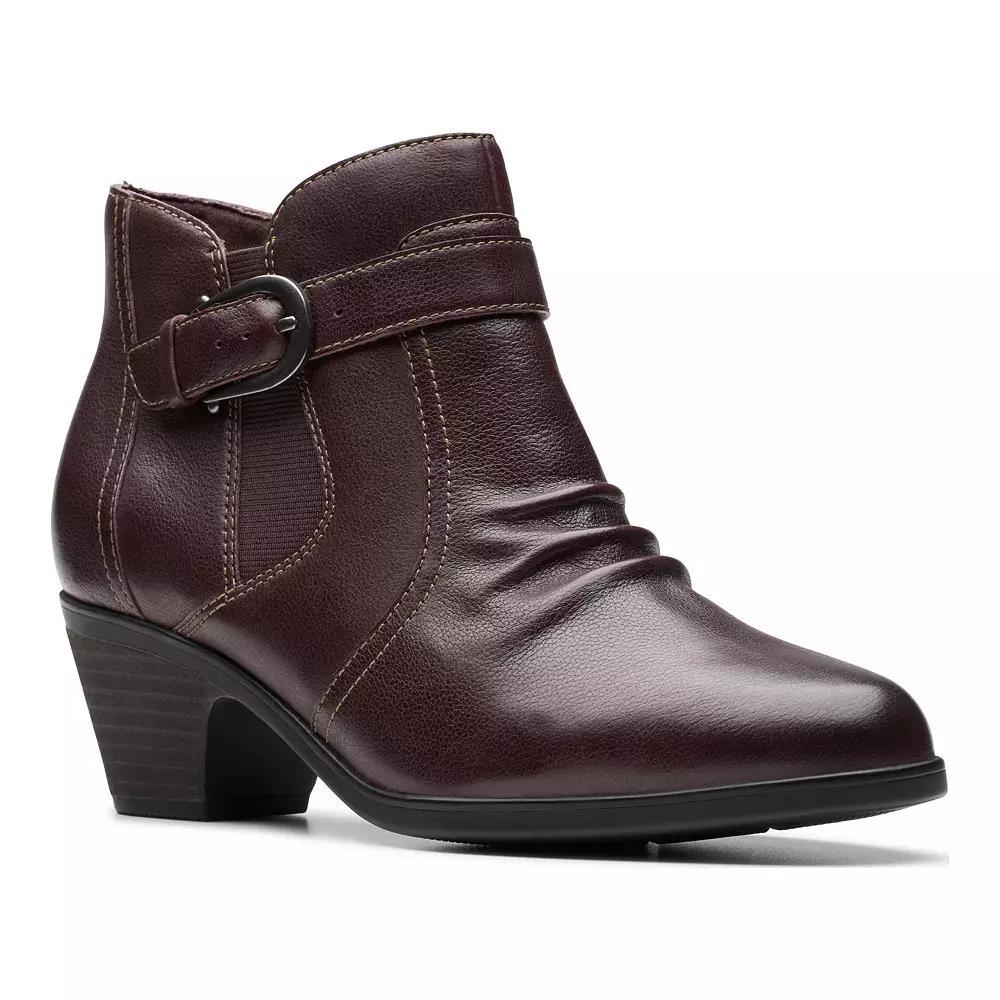 Clarks® Emily2 Opal Women's Heeled Leather Ankle Boots, Size: 9, Dark Brown Product Image