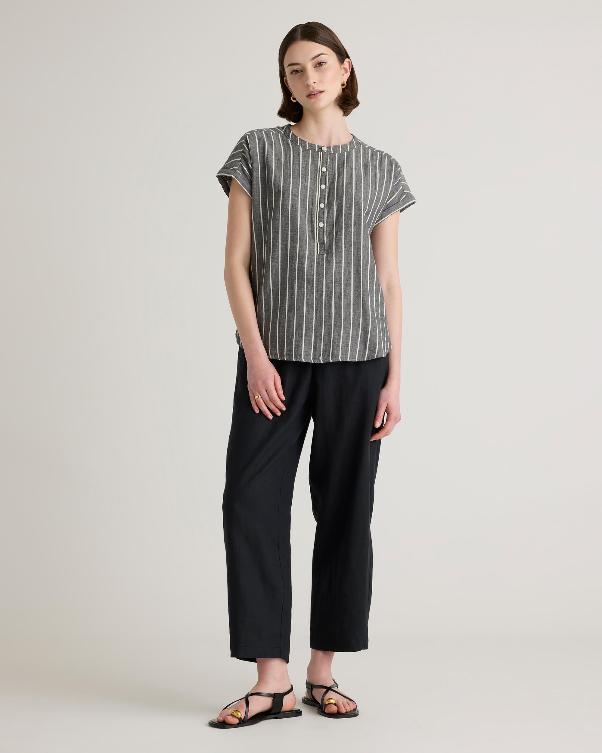 Quince | Women's Gauze Roll Sleeve Shirt Organic Cotton Product Image