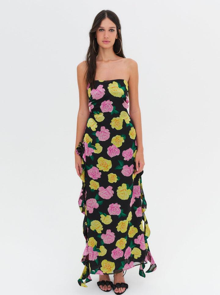 Madison Strapless Maxi Dress — Black Product Image