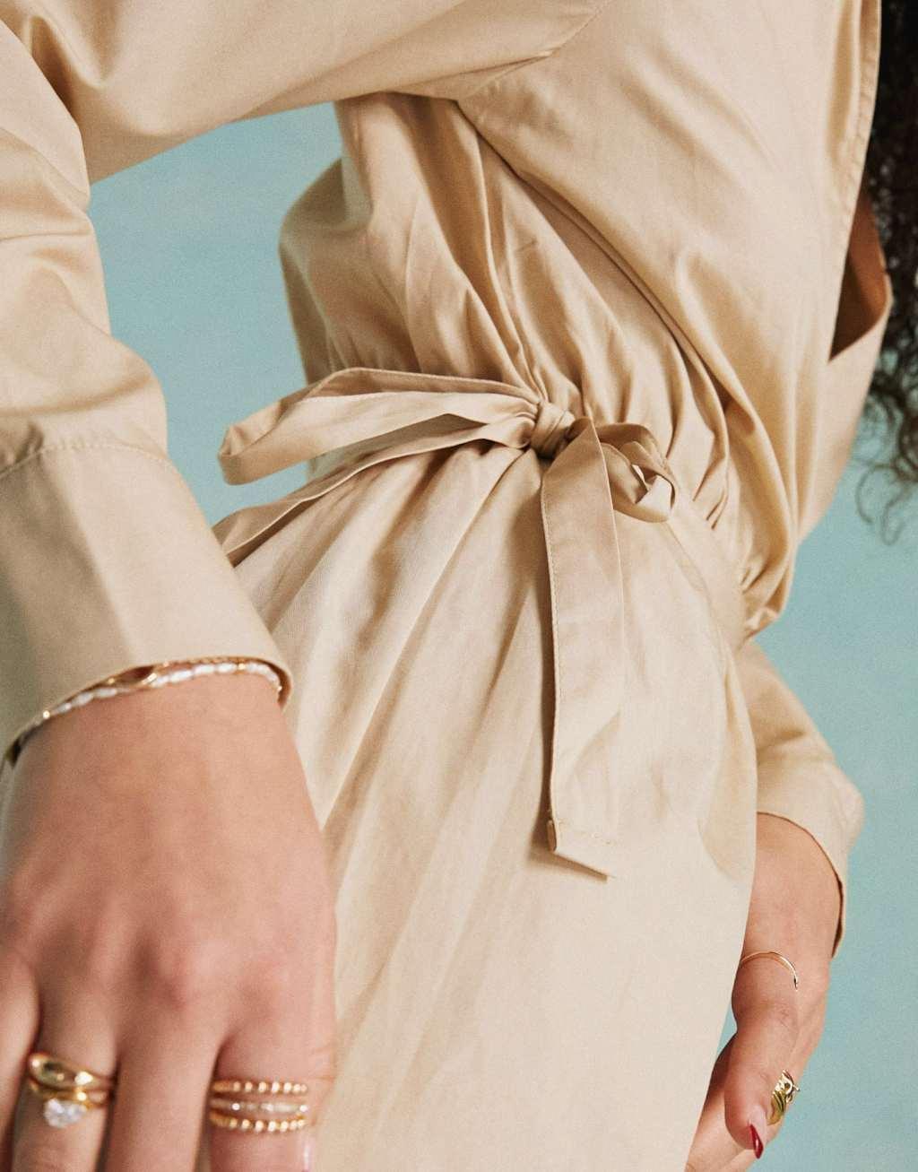 Miss Selfridge poplin ballet wrap mini shirt dress Product Image