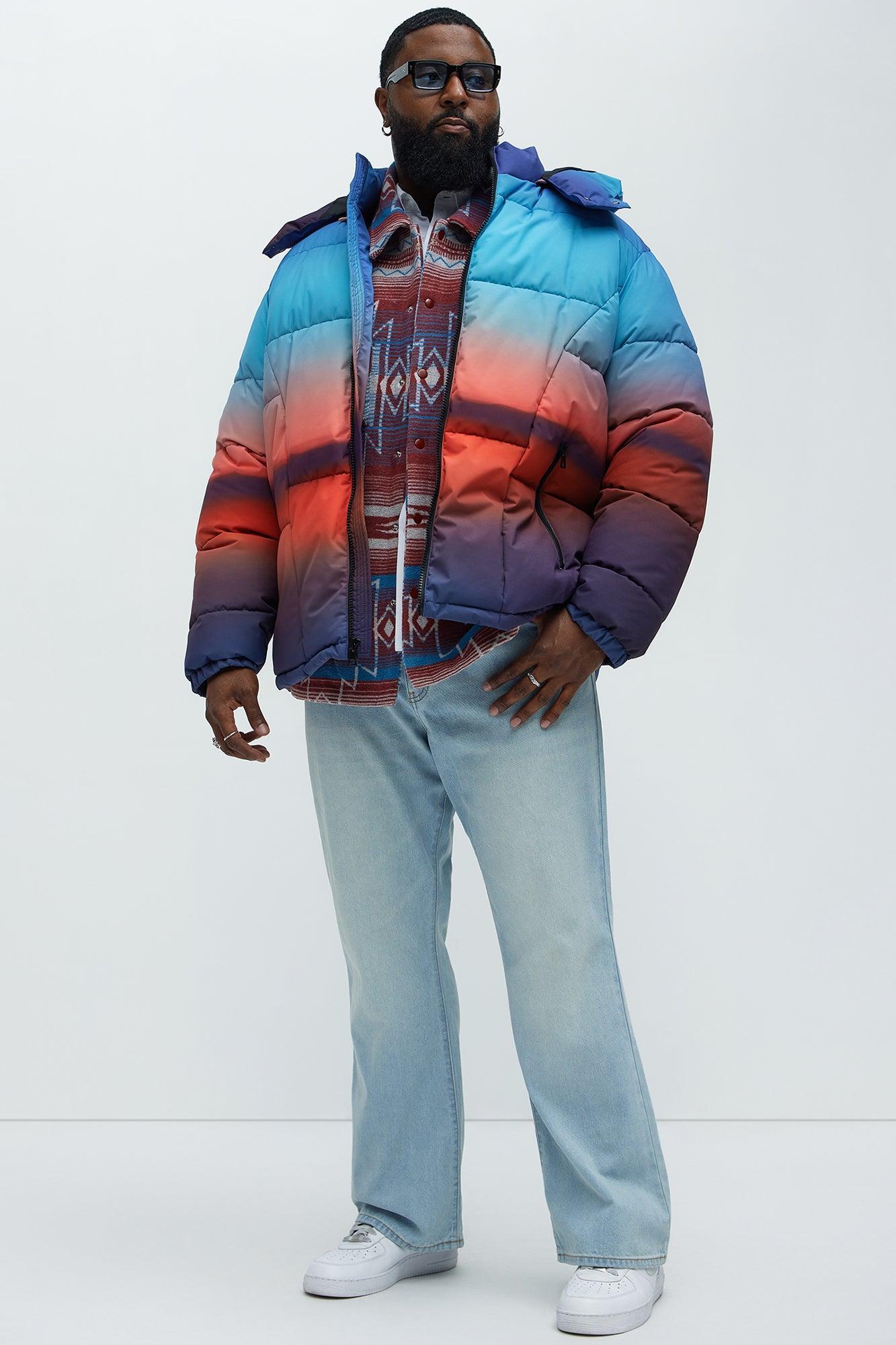Sunrise Hooded Puffer Jacket - Blue/combo Product Image