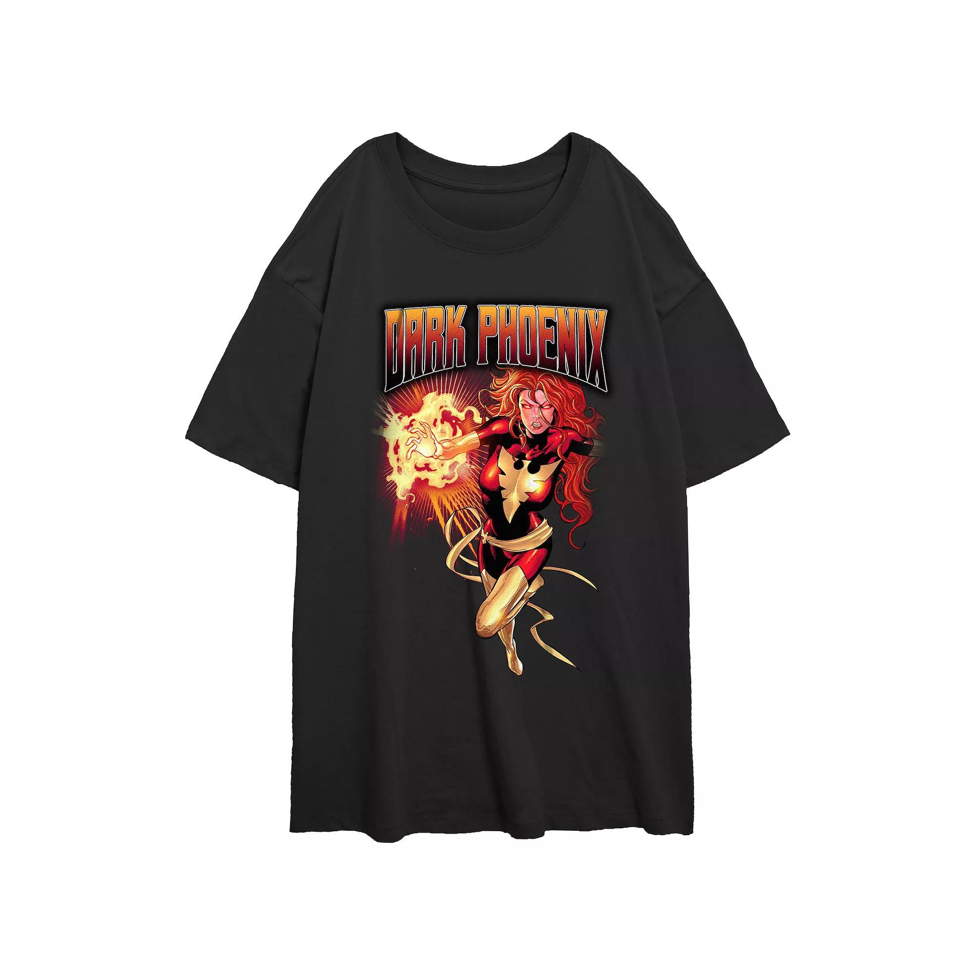 Juniors' X-Men Dark Phoenix Poster Oversized Graphic Tee, Girl's, Size: XS, Black Product Image