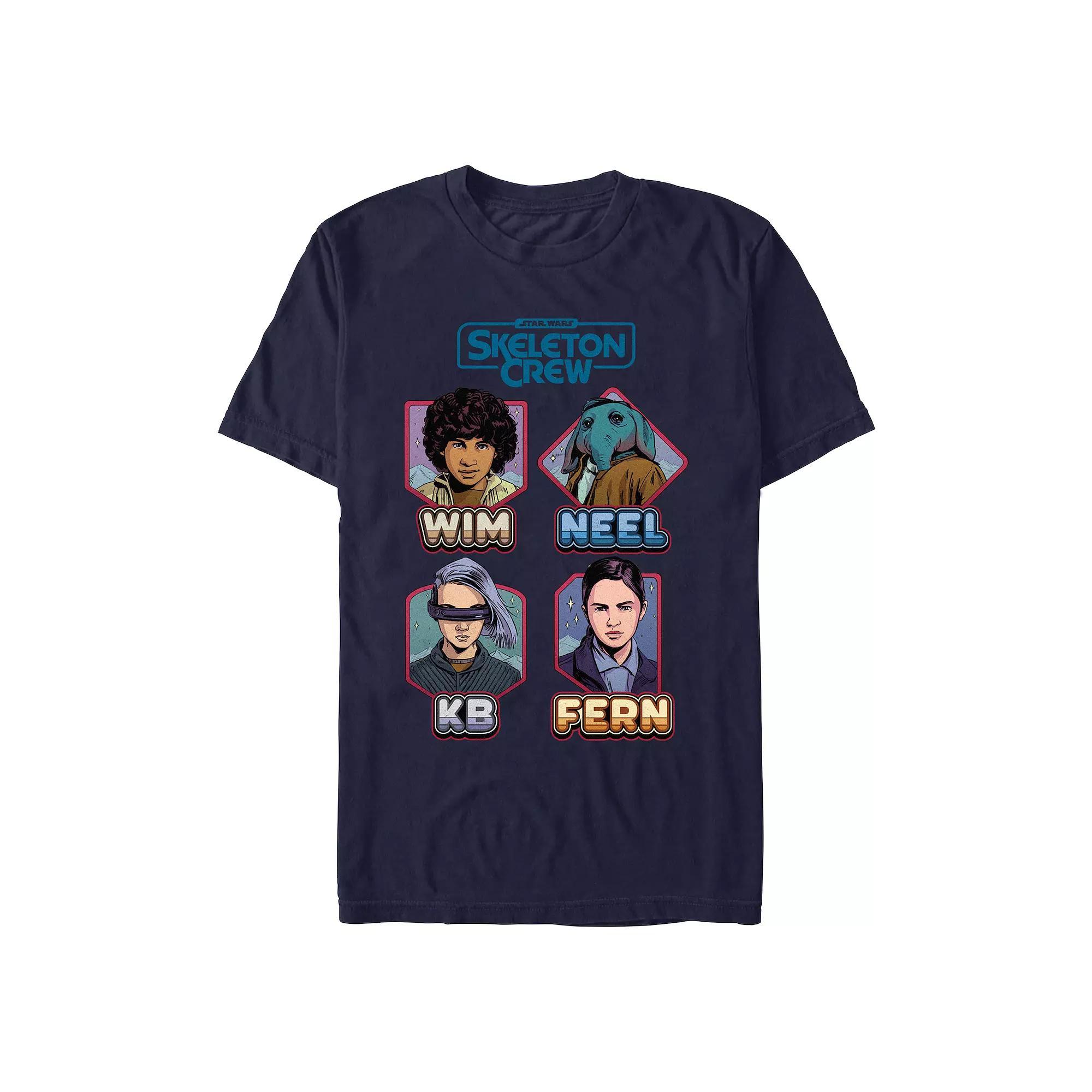 Men's Star Wars Skeleton Crew Character Portraits Graphic Tee, Size: XS, Blue Product Image