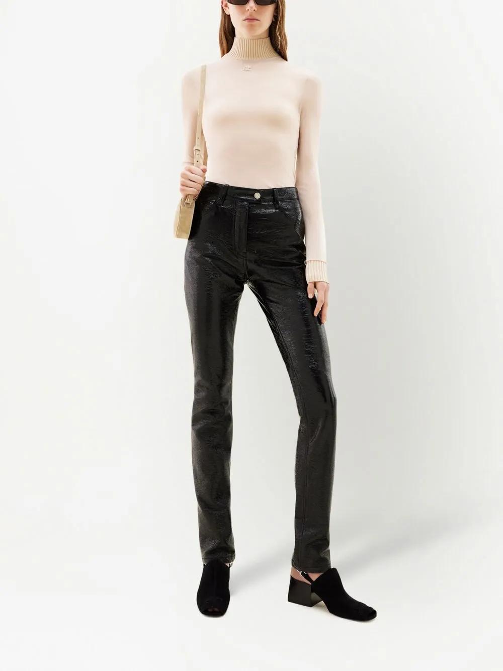 COURRÈGES 5 Pockets Vinyl Pants In Black Product Image