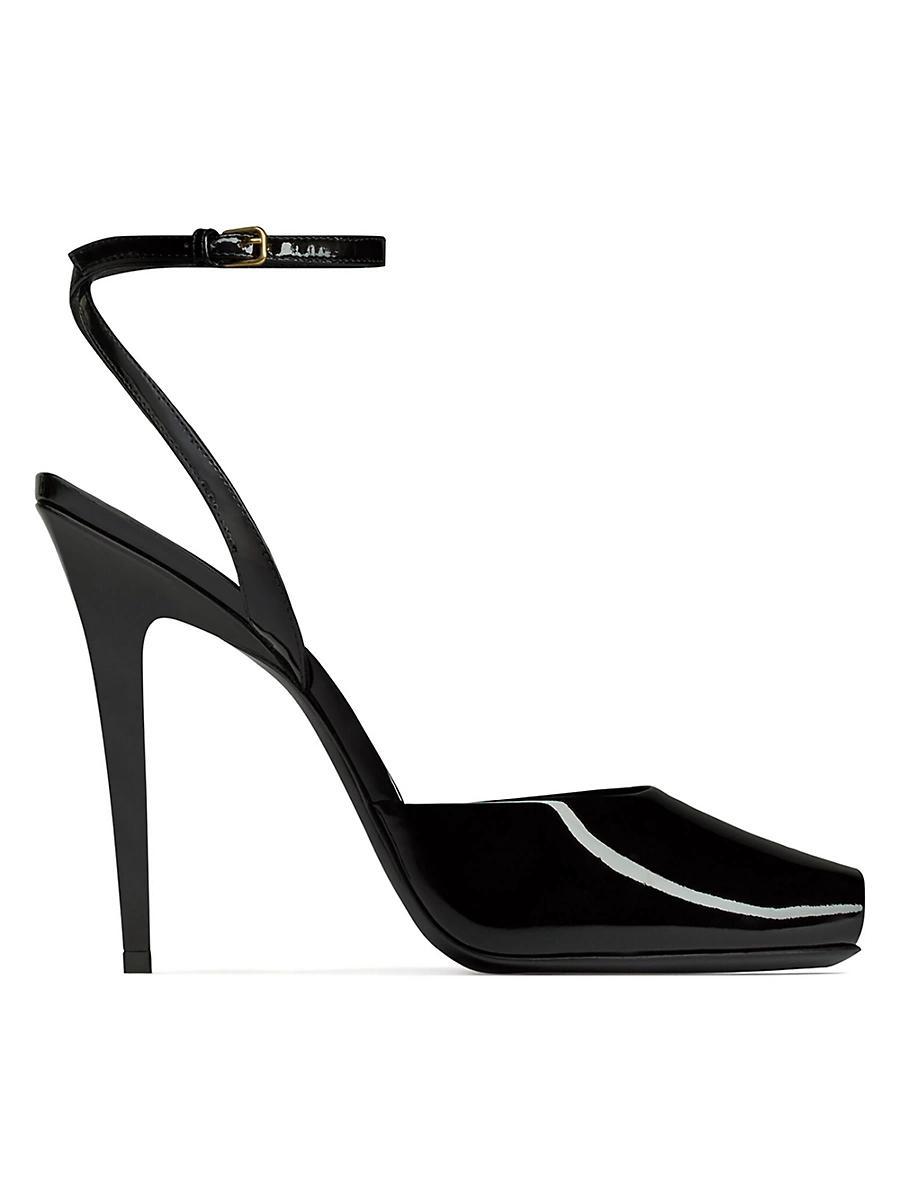 Saint Laurent Womens La Scandale Sandals in Patent Leather Product Image
