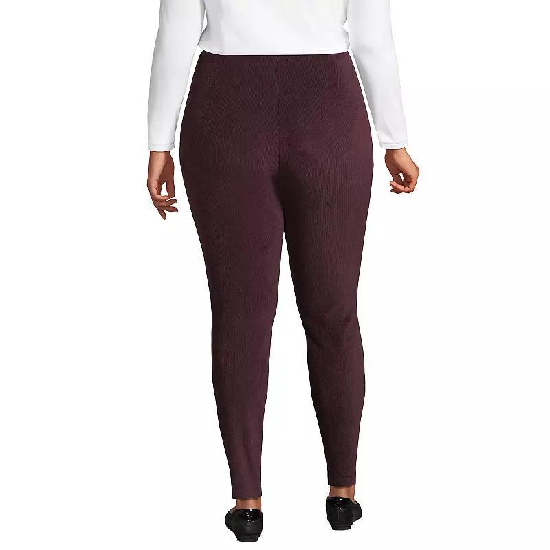 Plus Size Lands' End Sport Knit High-Waist Corduroy Leggings, Women's, Size: 1XL, Black Plum Product Image