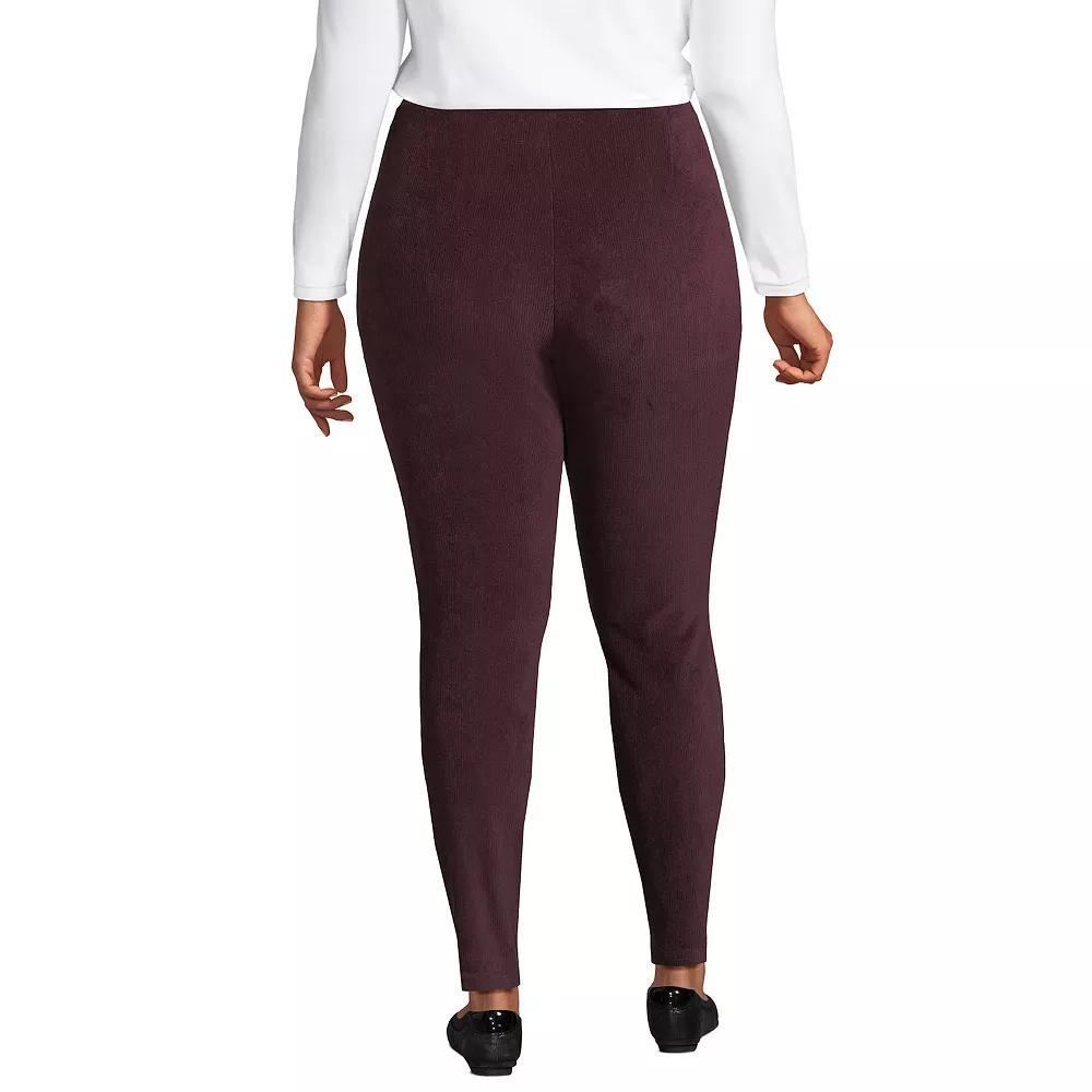 Plus Size Lands' End Sport Knit High-Waist Corduroy Leggings, Women's, Size: 1XL, Black Plum Product Image