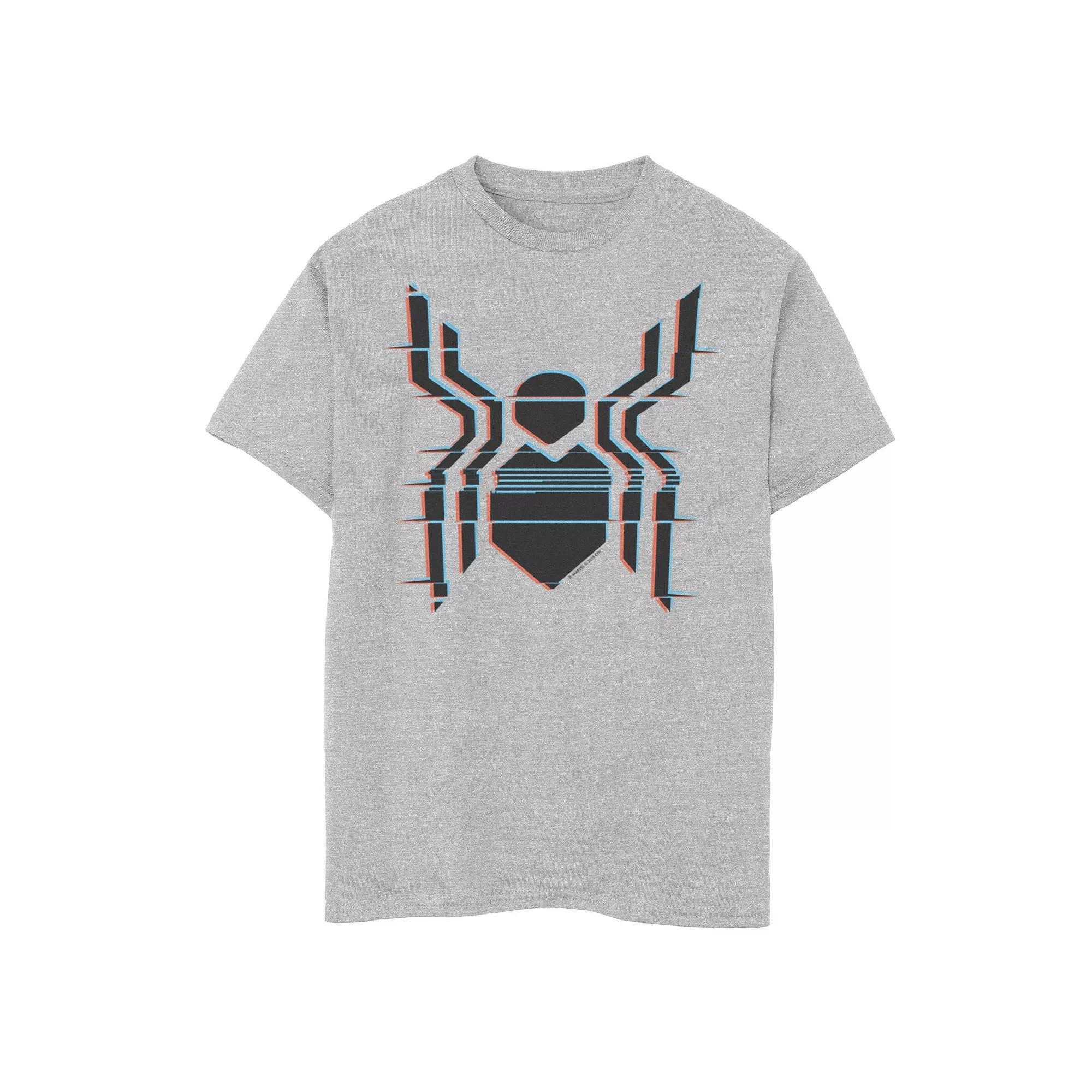 Boys 8-20 Marvel Spider-Man Far From Home Glitch Chest Logo Graphic Tee, Boys Athletic Grey Product Image