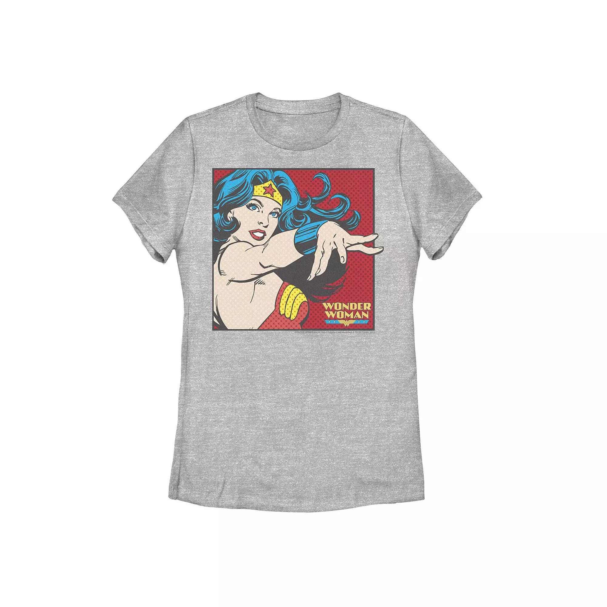 Juniors' DC Comics Wonder Woman Pop Art Portrait Graphic Tee, Girl's, Size: Medium, Athletic Grey Product Image