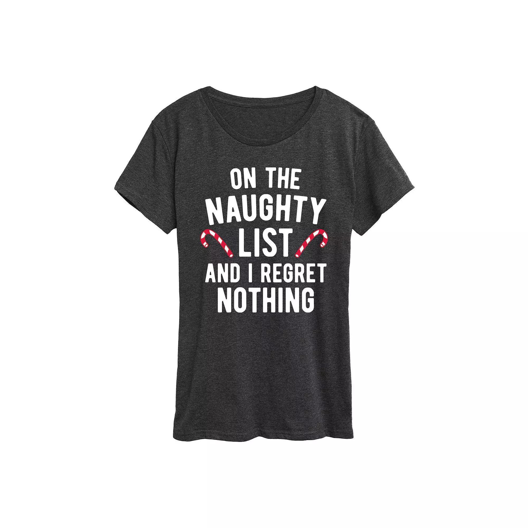 Womens On The Naughty List Graphic Tee, Girls Product Image