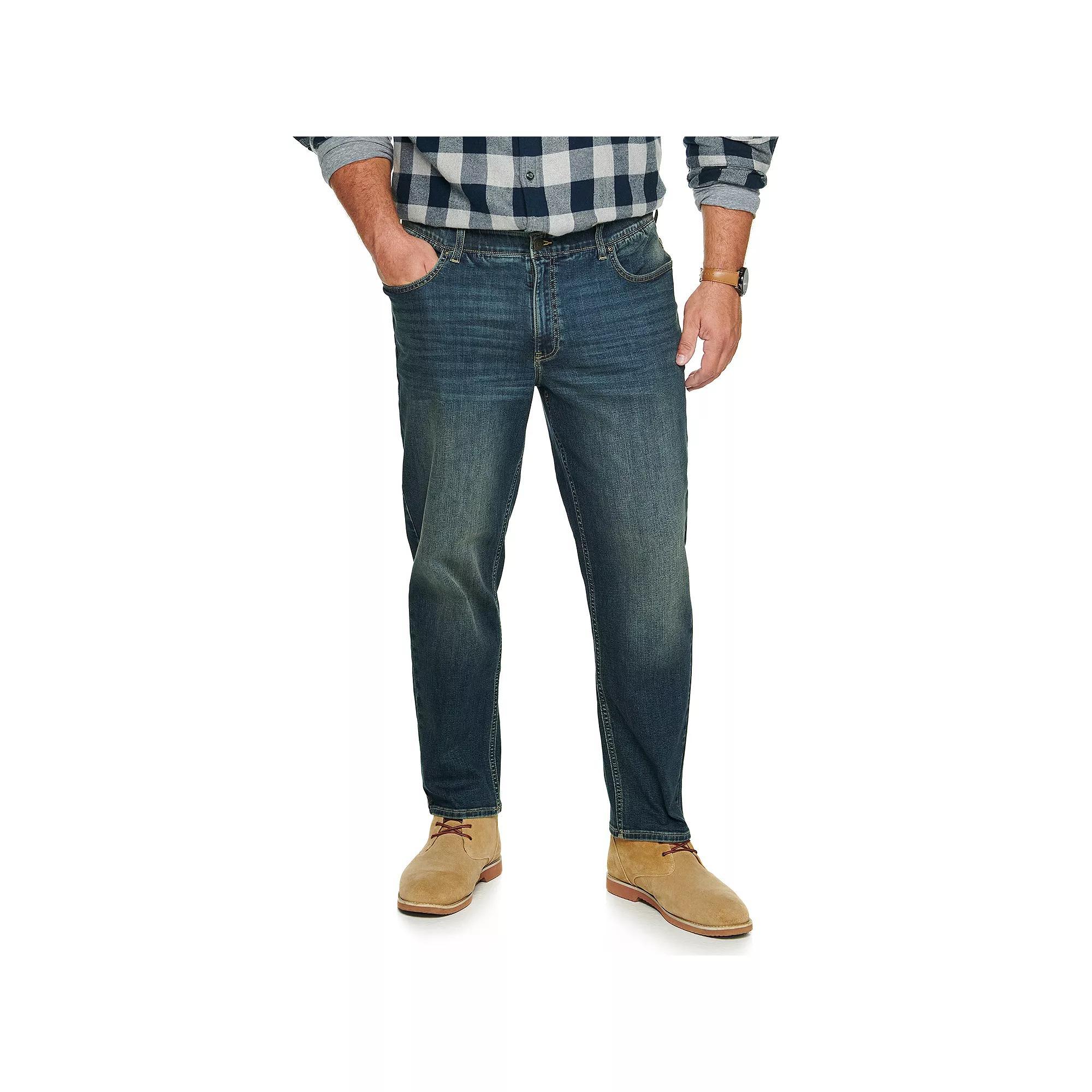 Big & Tall Sonoma Goods For Life® Straight-Leg Flexwear Jeans, Men's, Size: 56X30, Green Tint Product Image