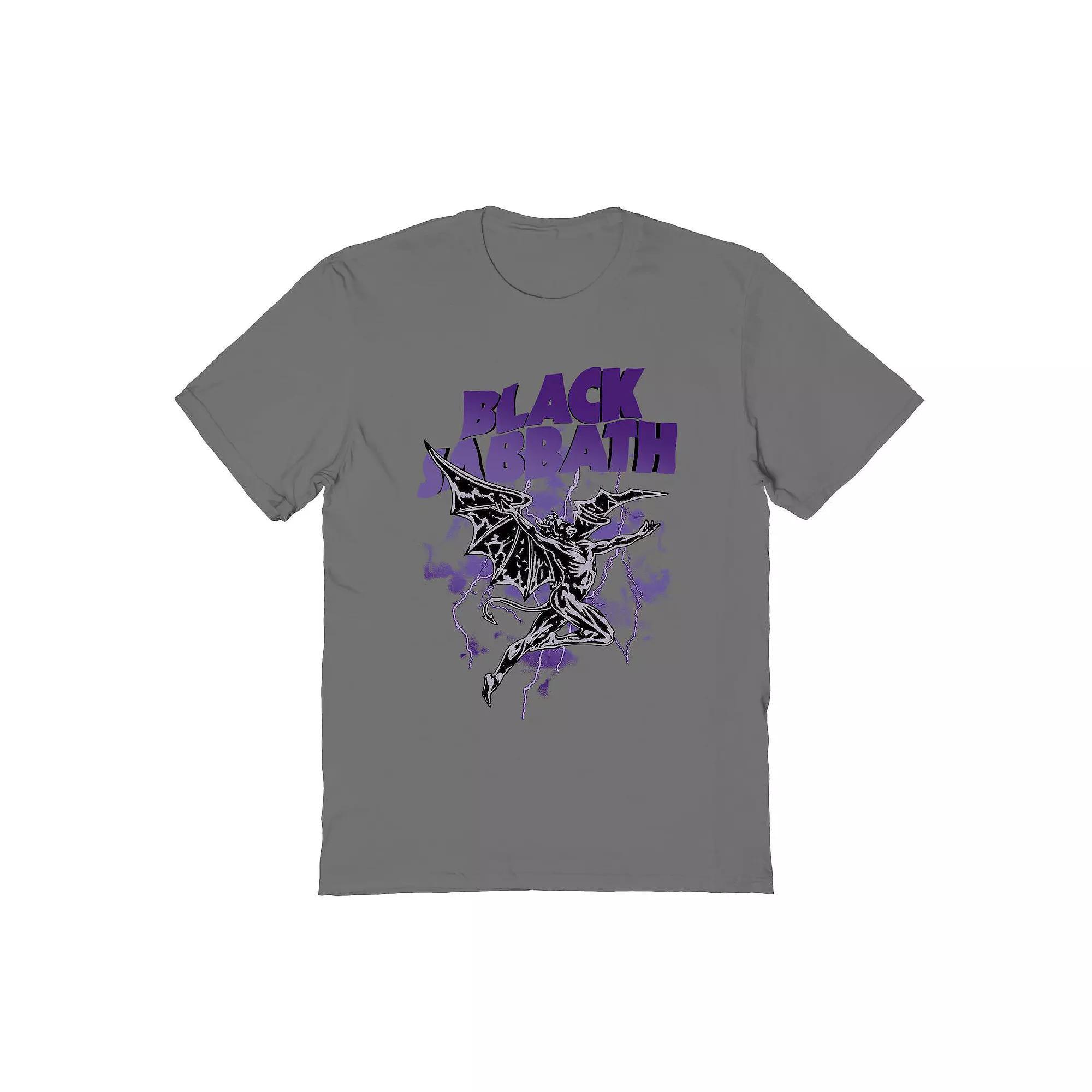 Men's Black Sabbath Henry Lightning Purple Graphic Tee, Size: XXL, Grey Product Image