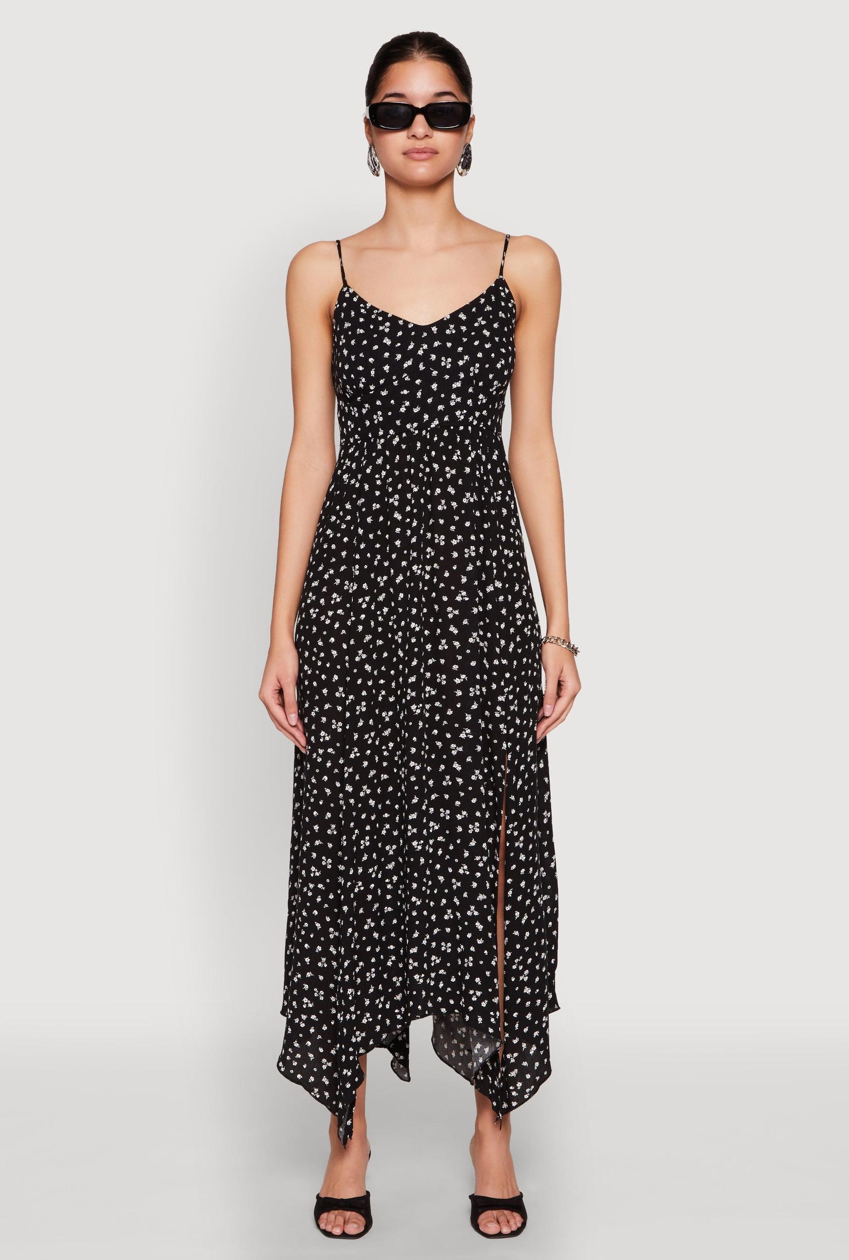 Womens Floral Print Slit Hem Maxi Dress Product Image