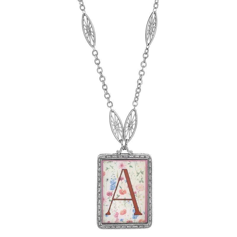 1928 Floral Motif Initial Pendant, Women's, G Product Image
