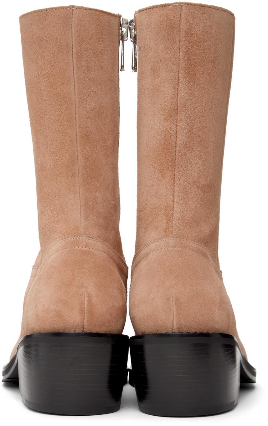 DRIES VAN NOTEN Beige Zip Boots In 300 Blush Product Image