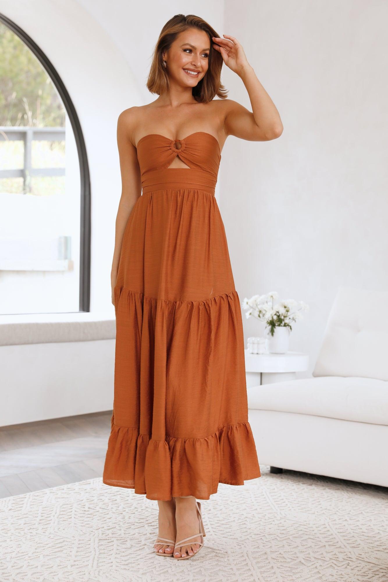 Desert Heart Maxi Dress Brown Product Image