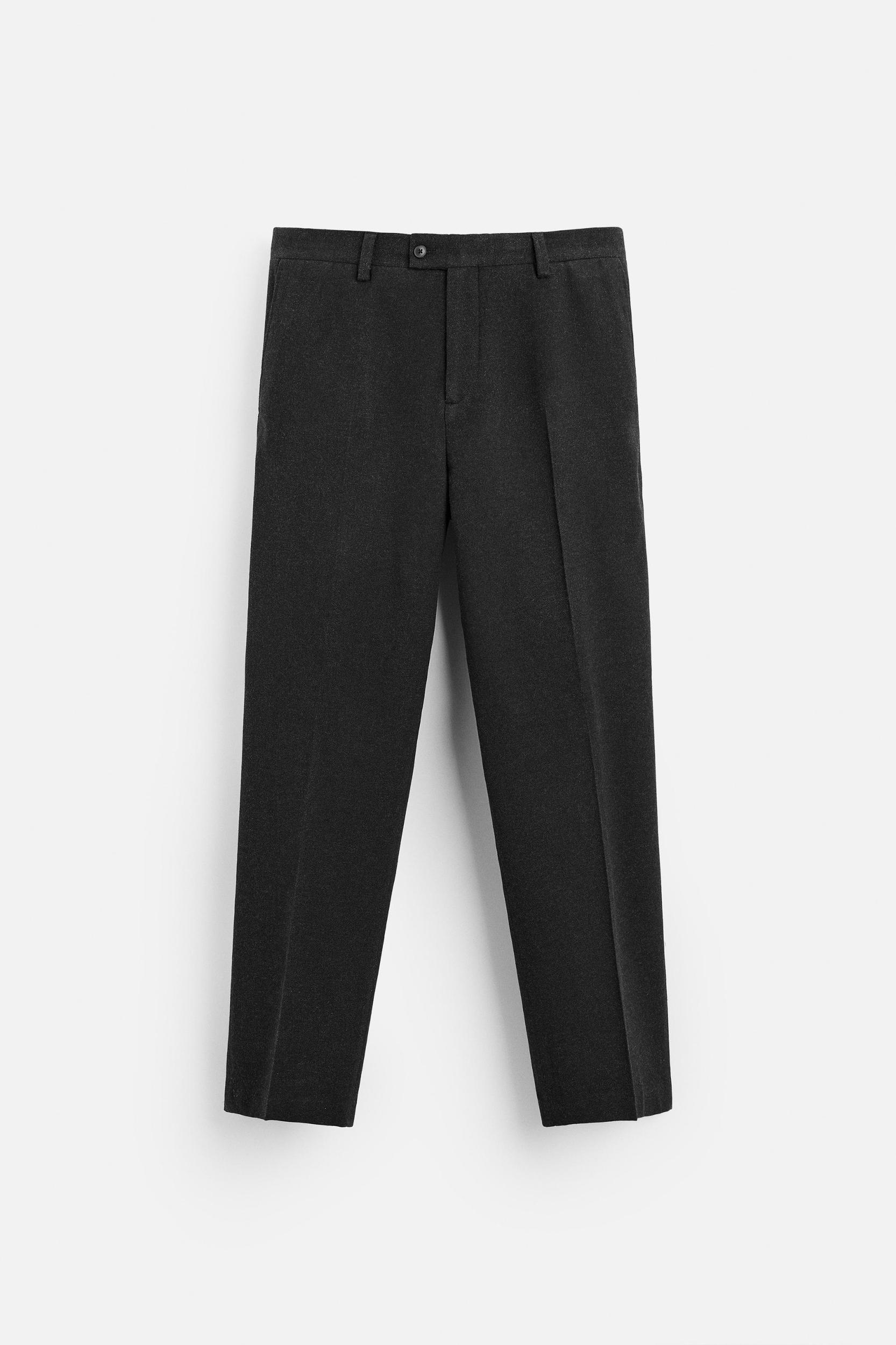 WOOL BLEND TEXTURED PANTS Product Image