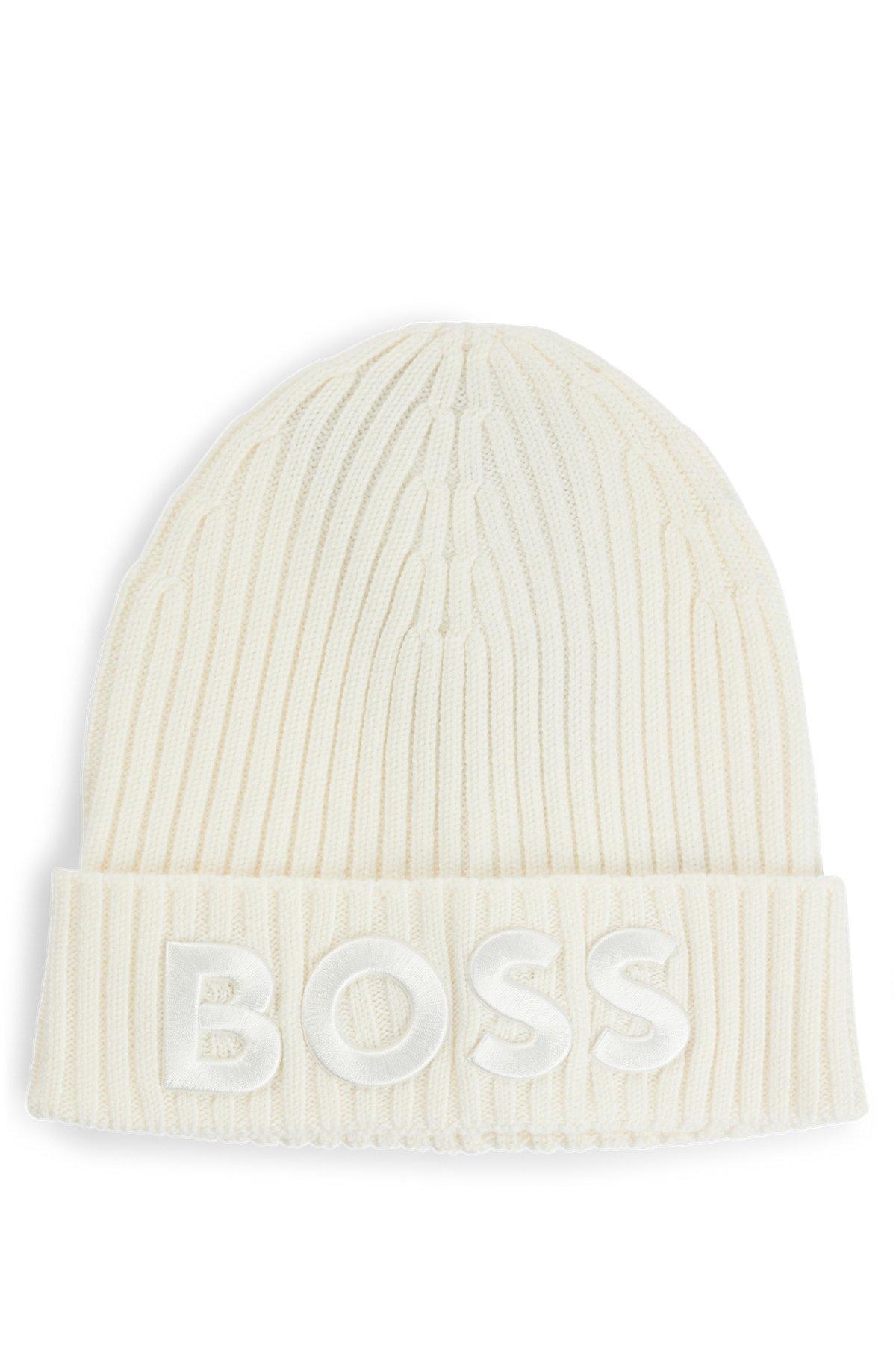 Wool beanie hat with embroidered logo Product Image