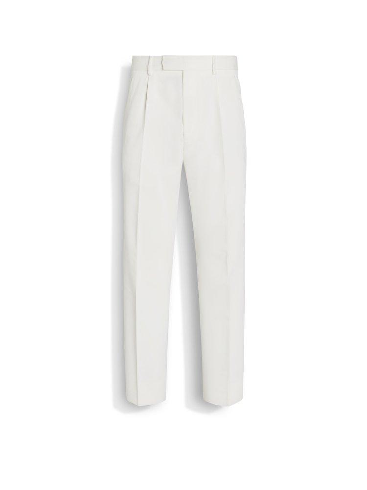 ZEGNA White Cotton And Wool Pants Product Image