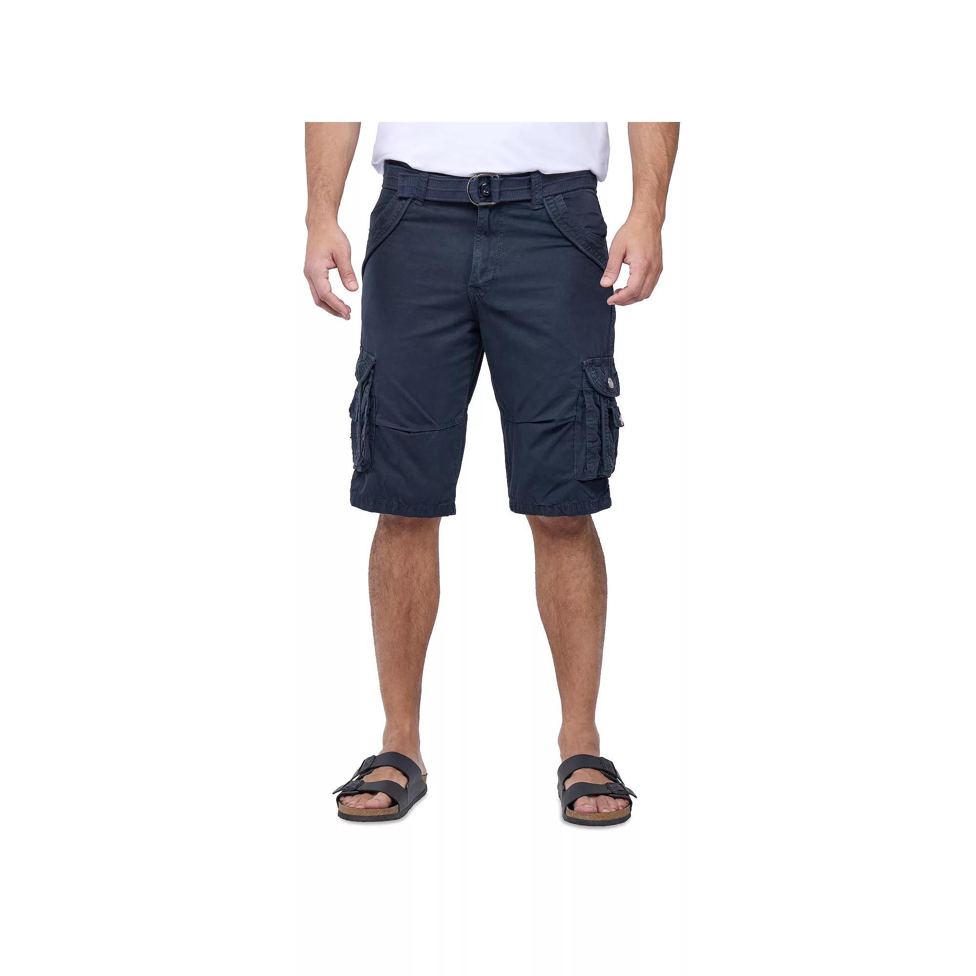 Men's Xray Belted Double-Pocket Bermuda Cargo, Size: 34, Blue Product Image